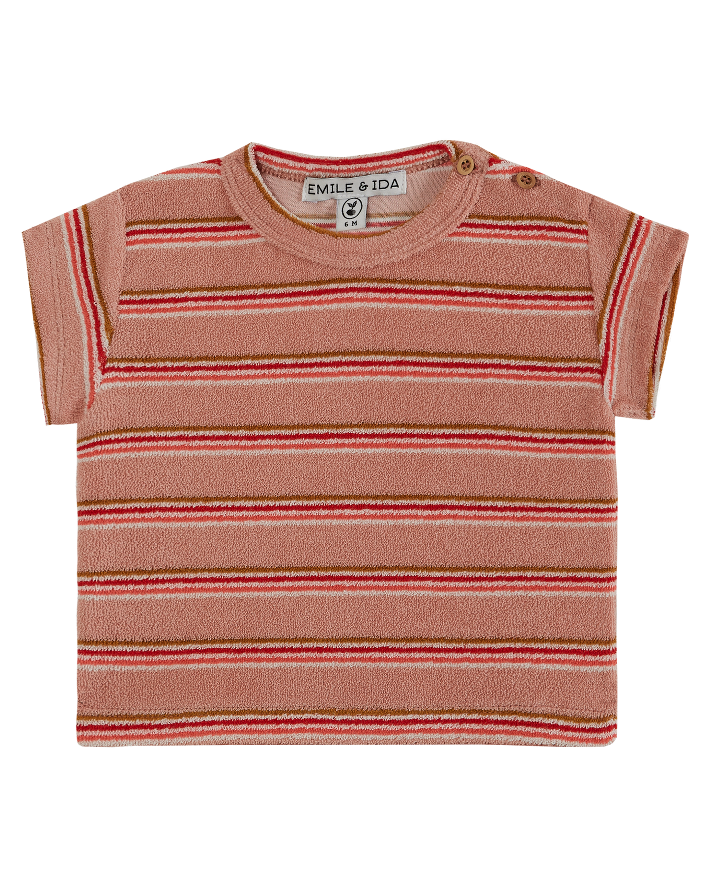 T-shirt éponge imprimé bébé rayure rosette