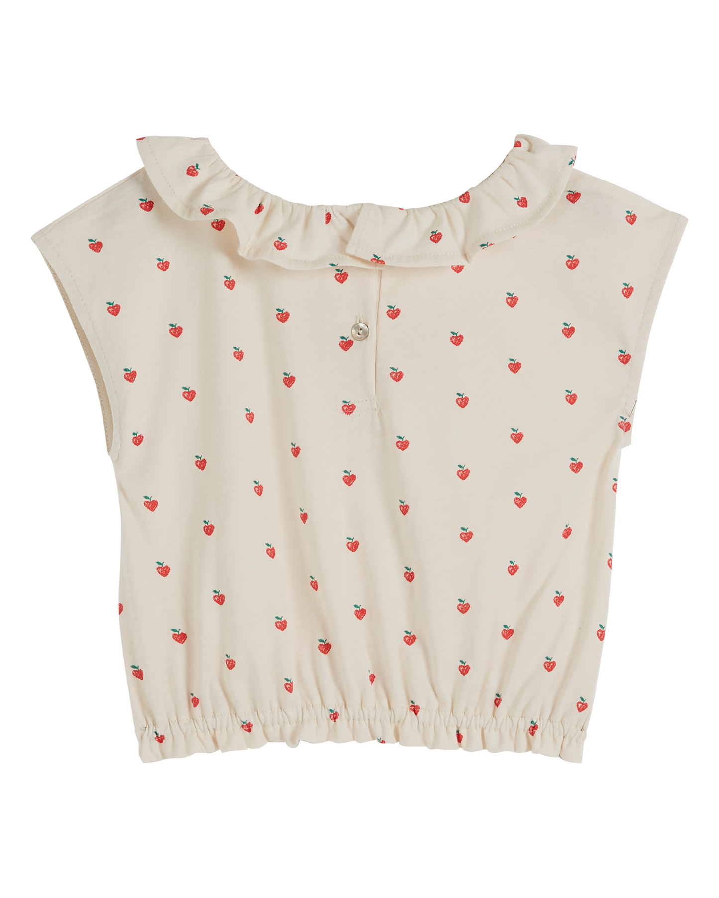 T-shirt collerette coton bio coeur rouge