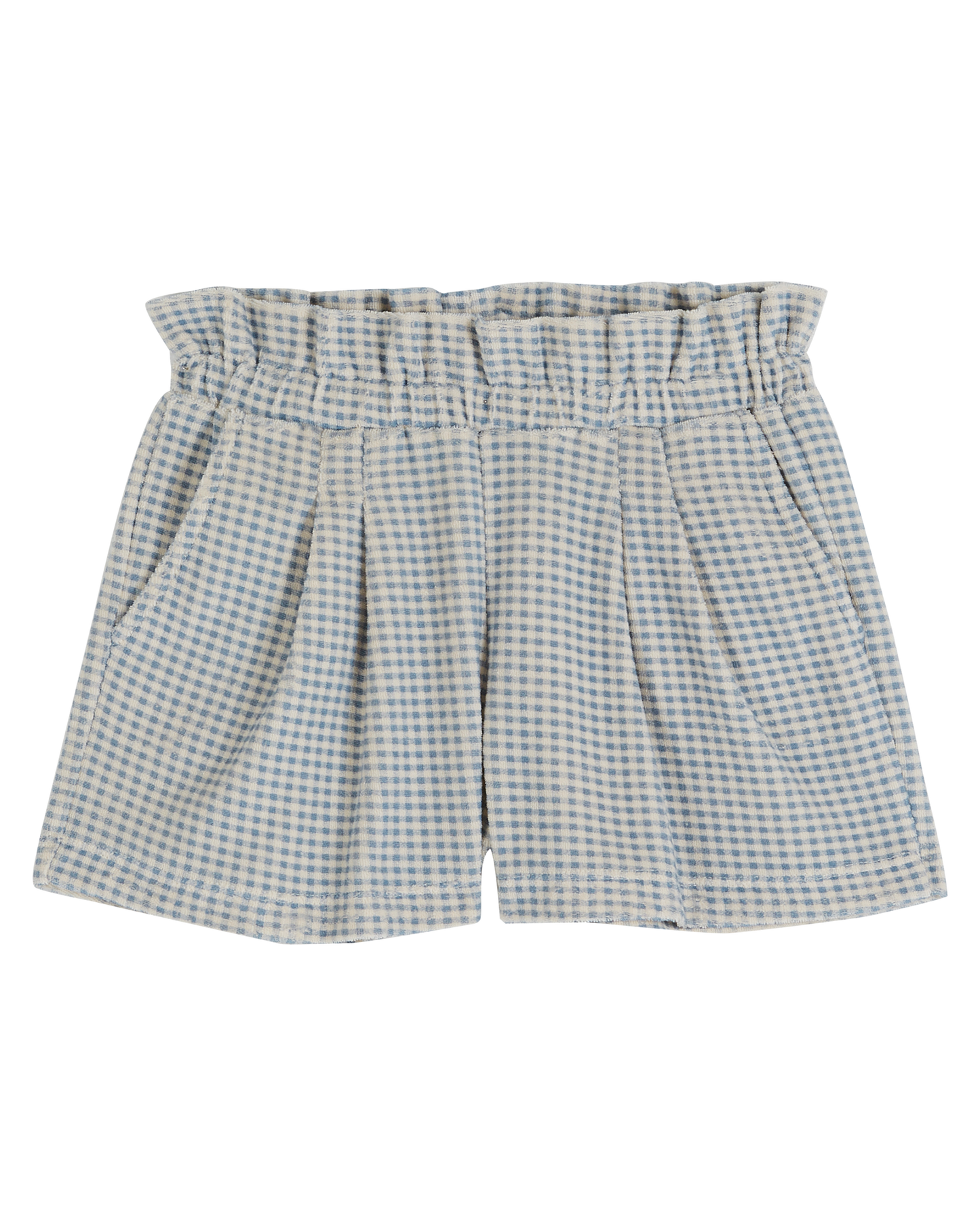 Short éponge vichy bleu