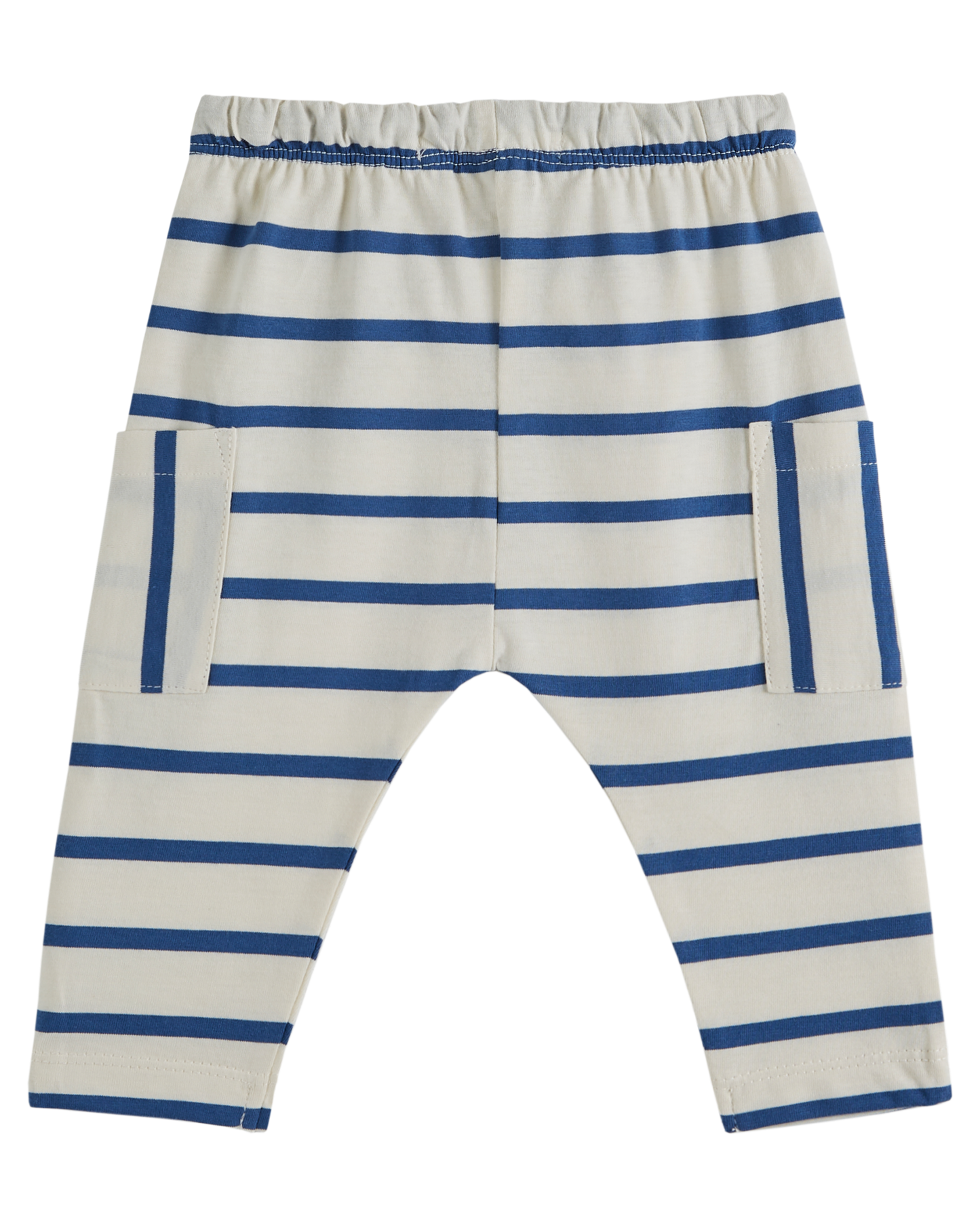 Sarouel coton bio rayure bleu
