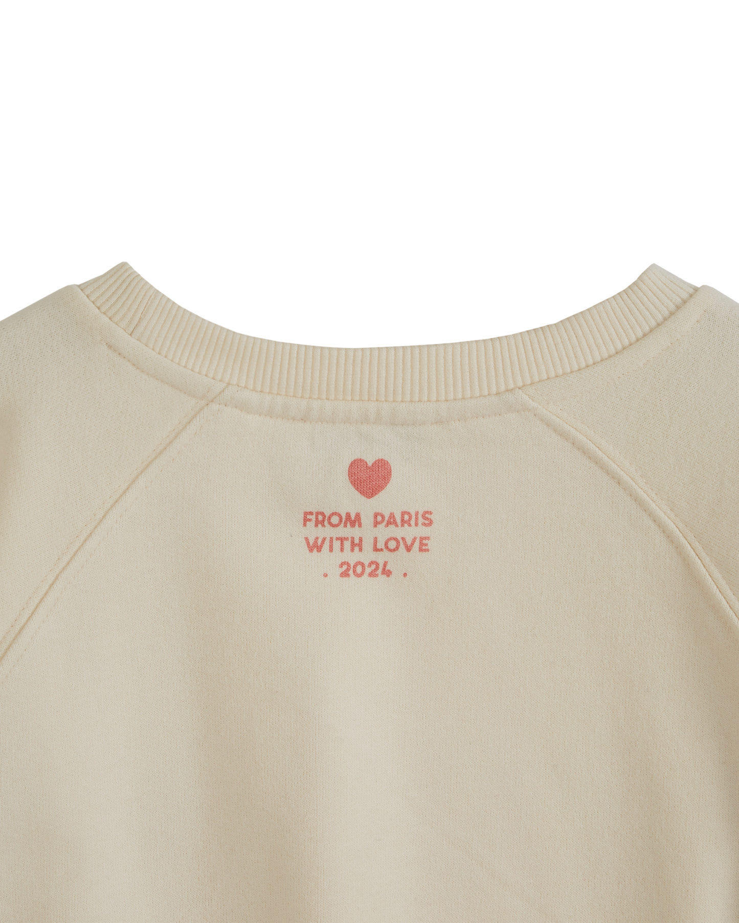 Sweat amour coton bio fille écru