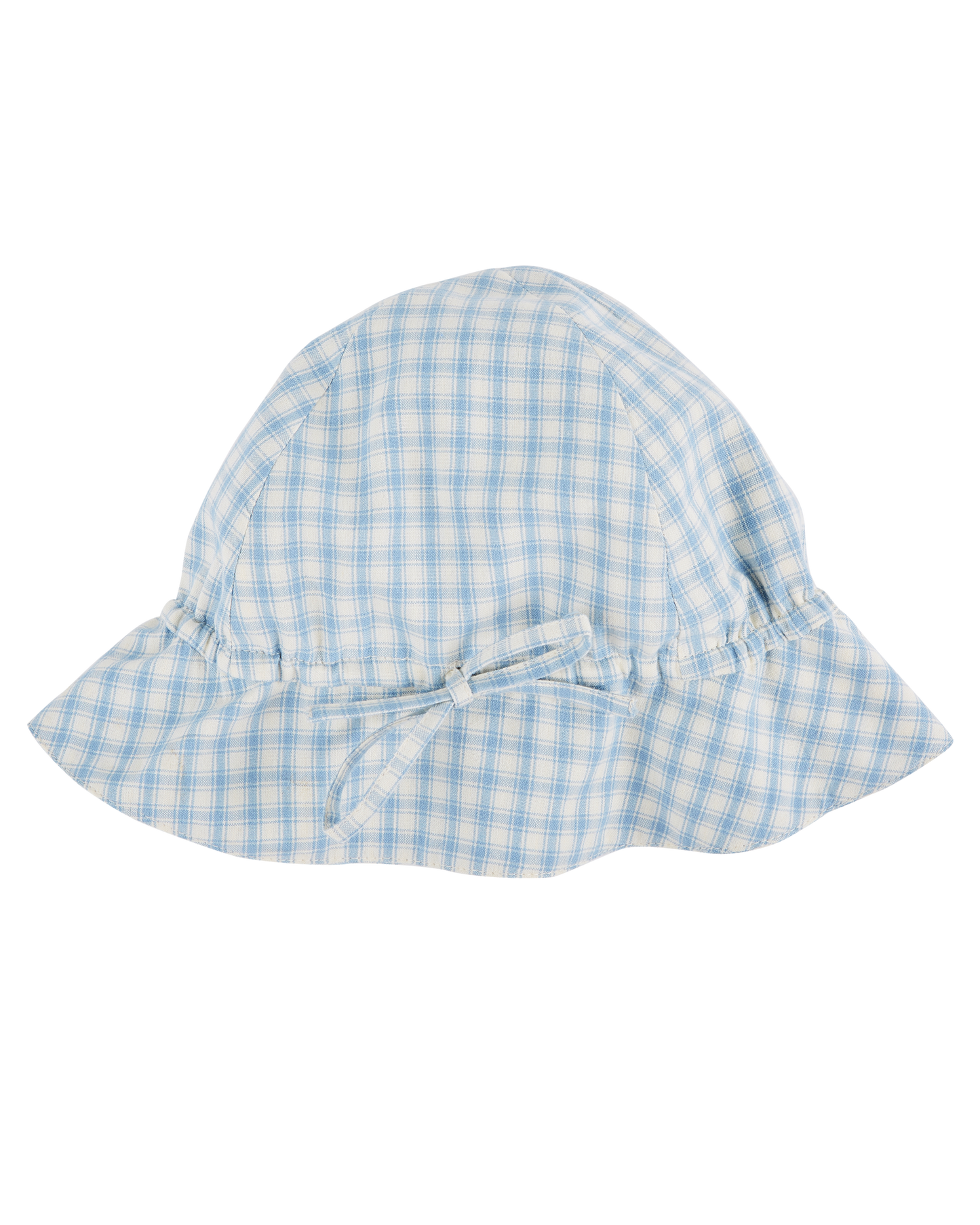 Chapeau carreaux bleu et blanc
