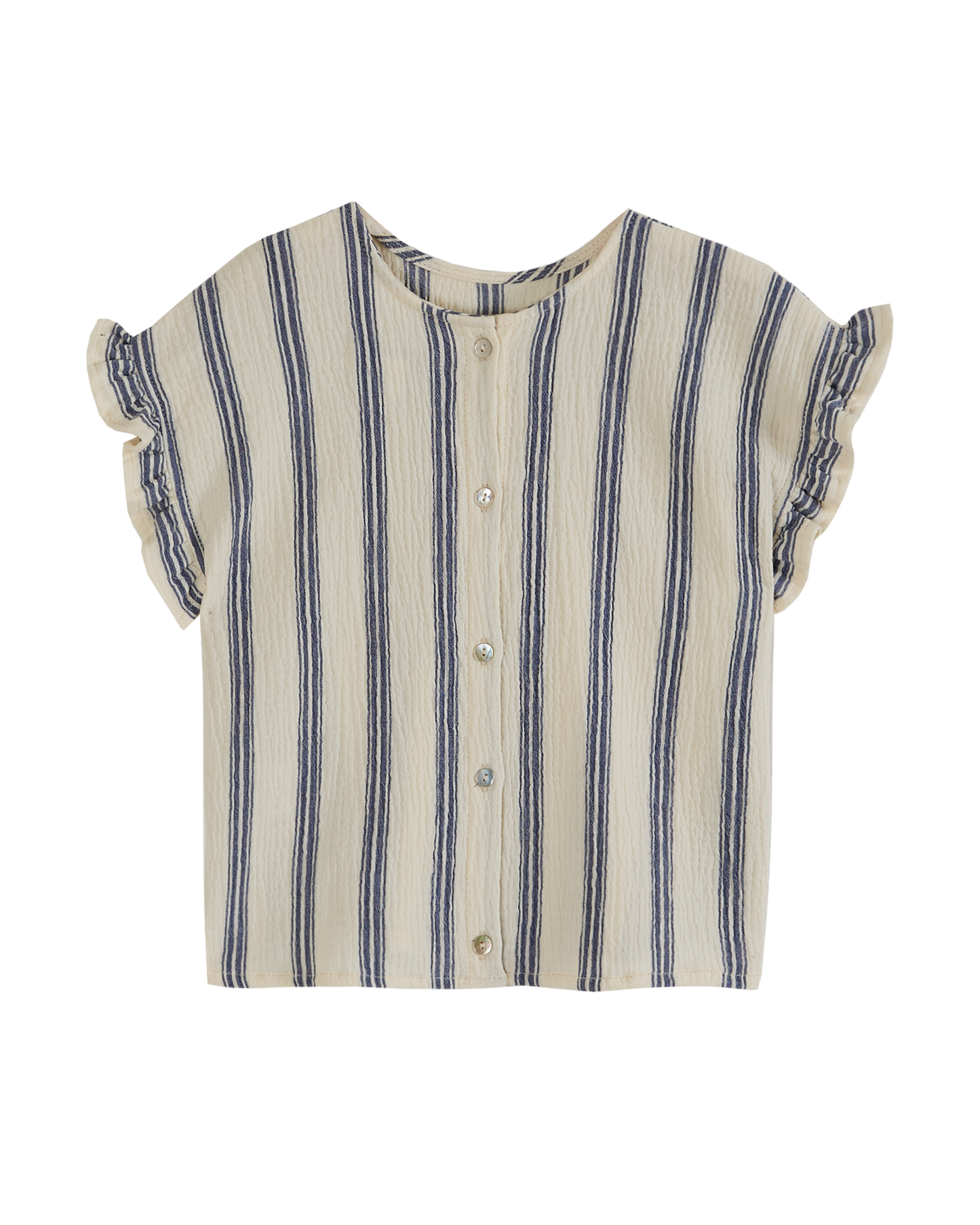 Blouse rayures bleu et écru