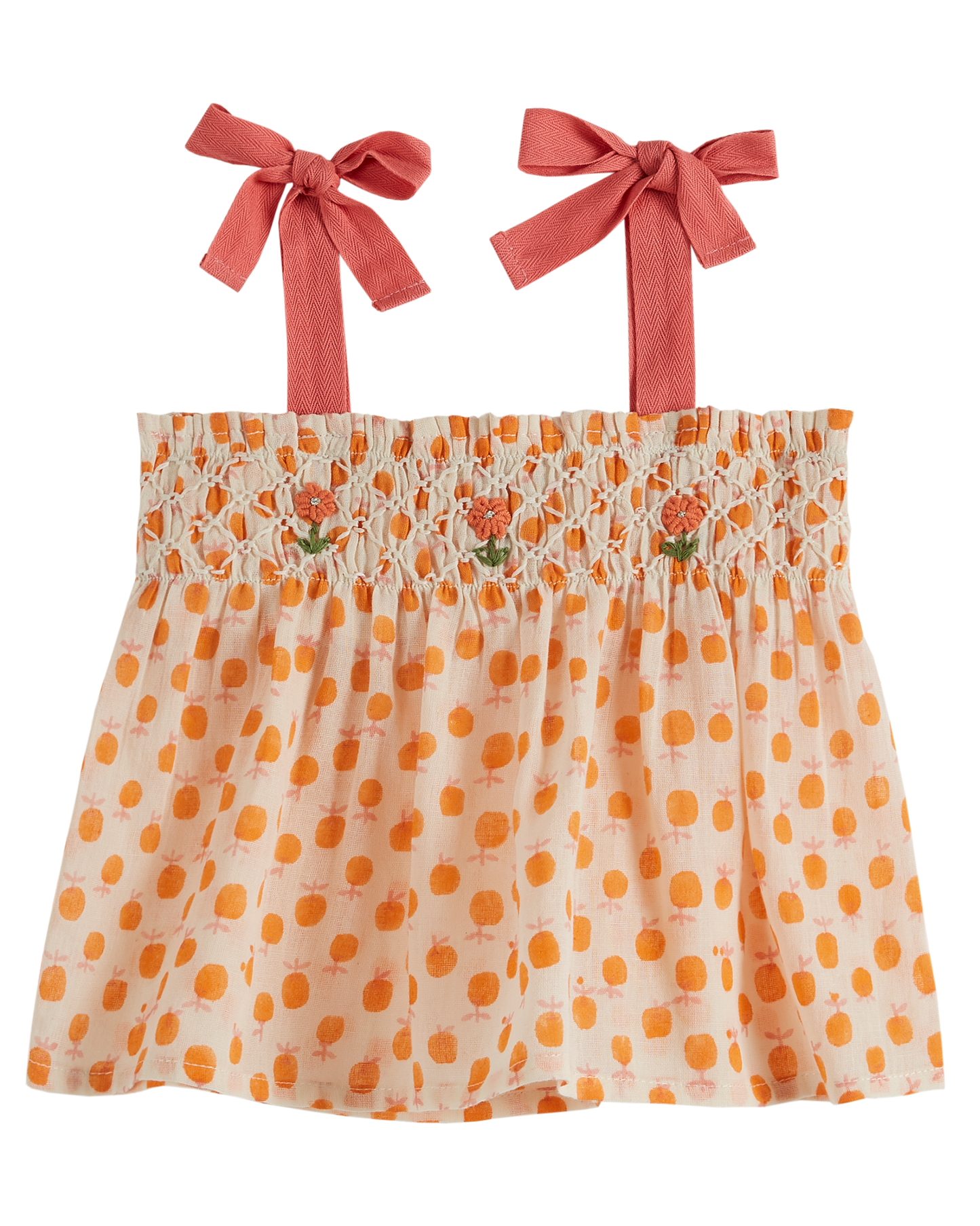 Top smocké mandarine
