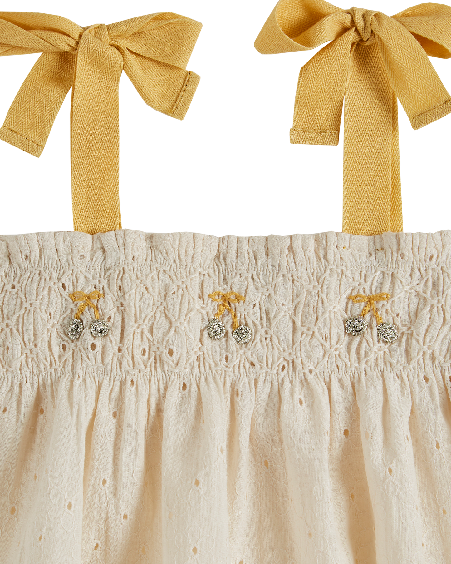 Top smocké broderie anglaise chantilly