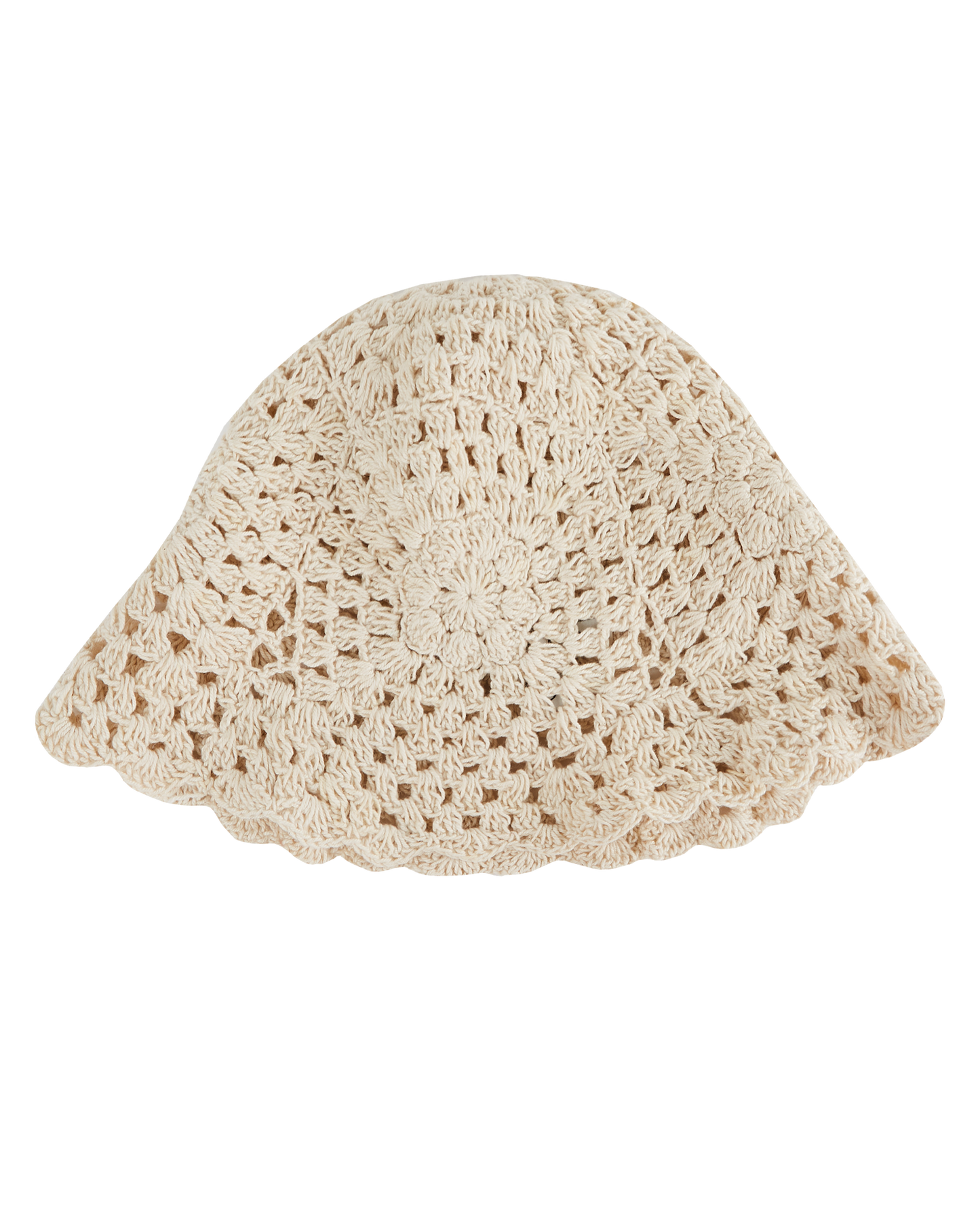 Chapeau en crochet écru