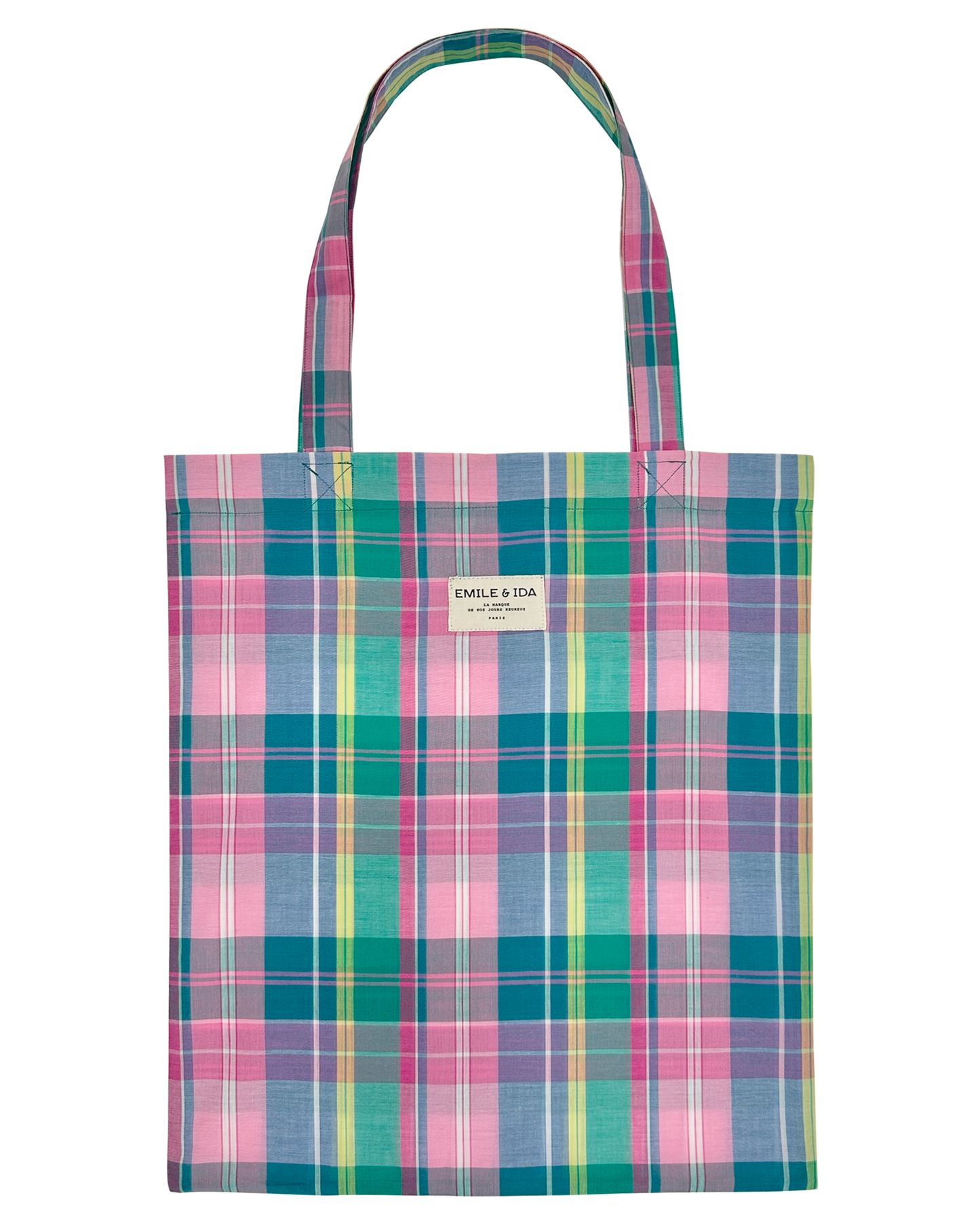 Tote bag carreaux madras multicolore
