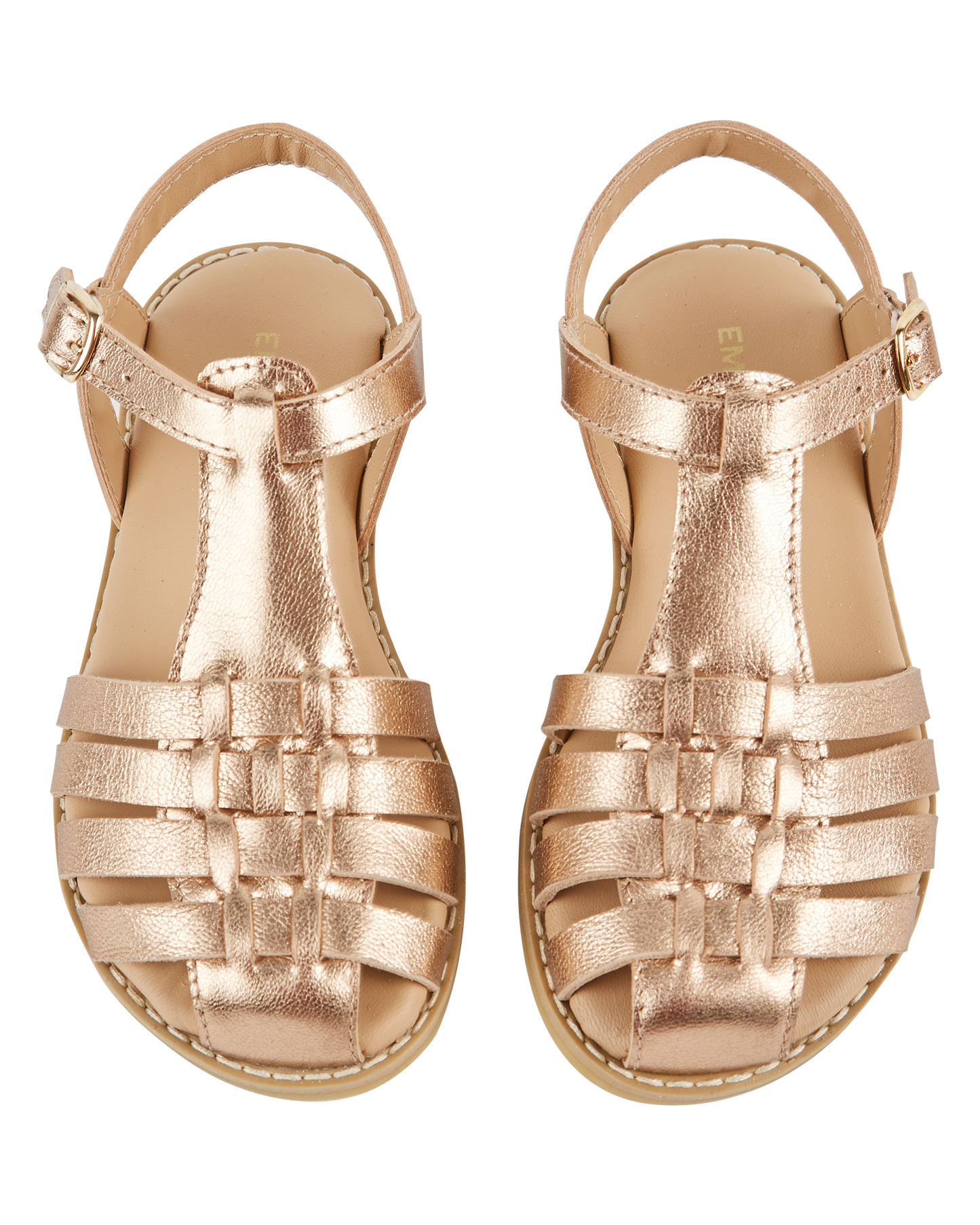 Sandales croisillons or
