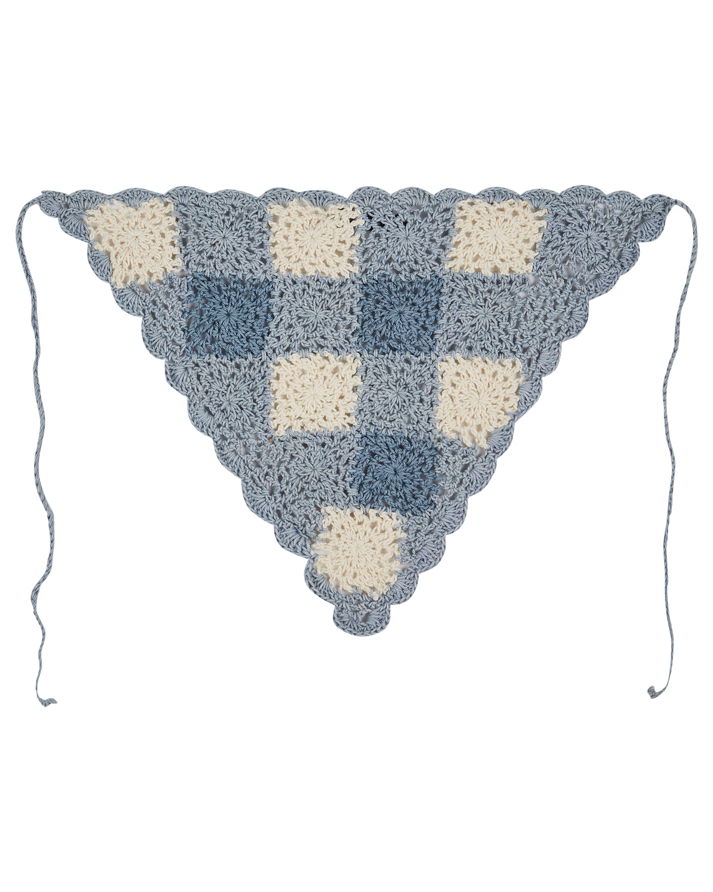 Bandana crochet vichy bleu