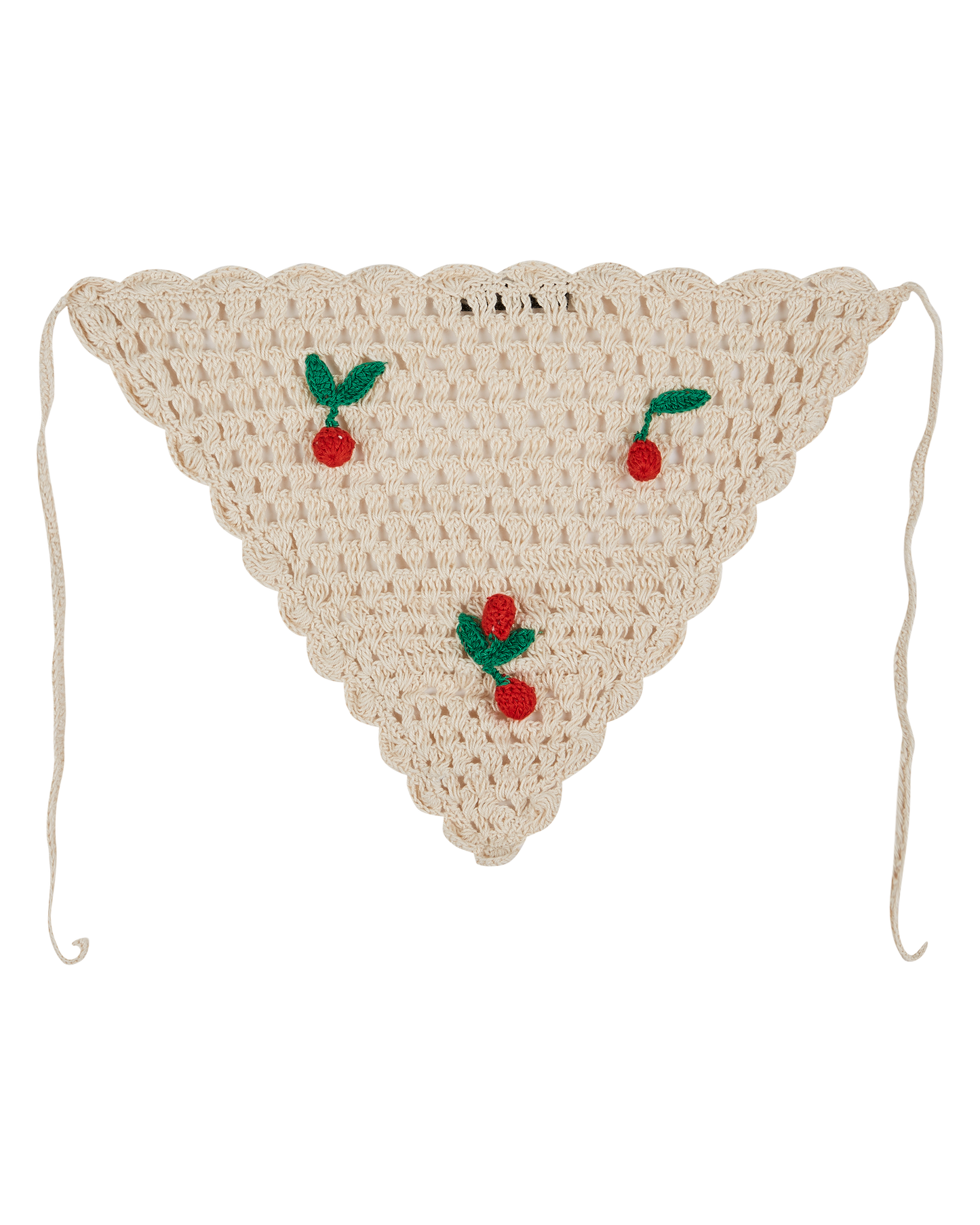 Bandana crochet cerise écru