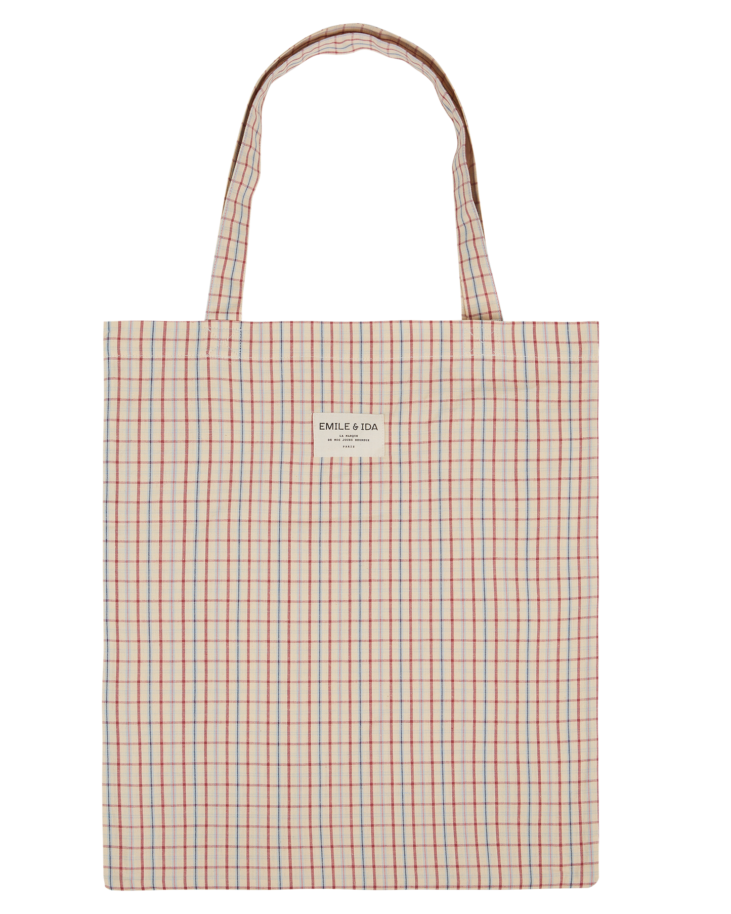 Tote bag carreaux vanille