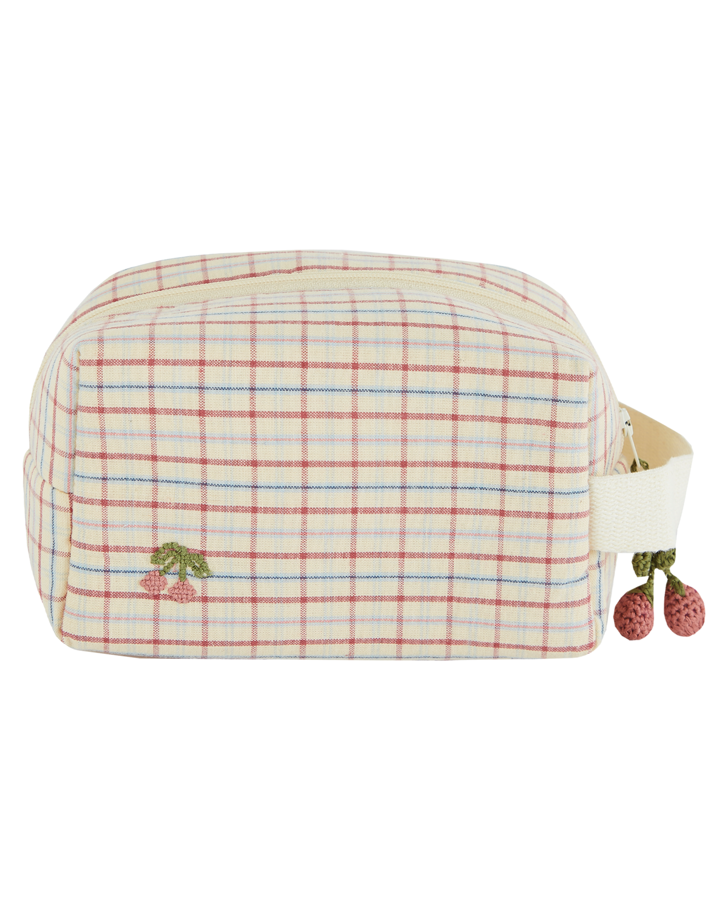 Petite trousse de toilette carreaux vanille