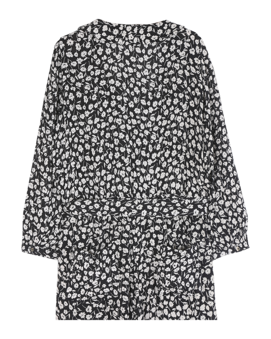 Combinaison noire fleurs sauvages écrues