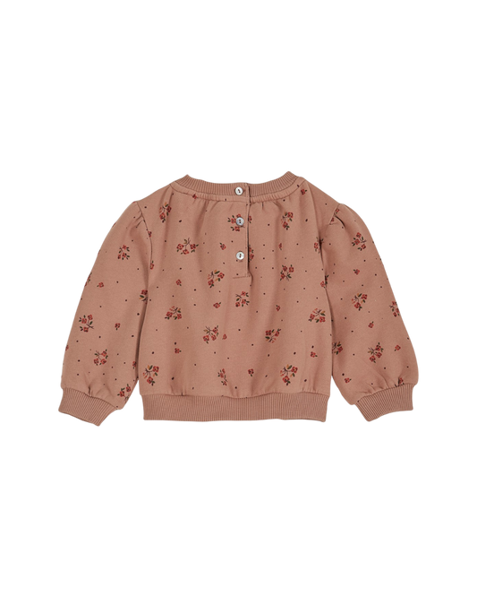 Sweat éponge à fleurs terracotta