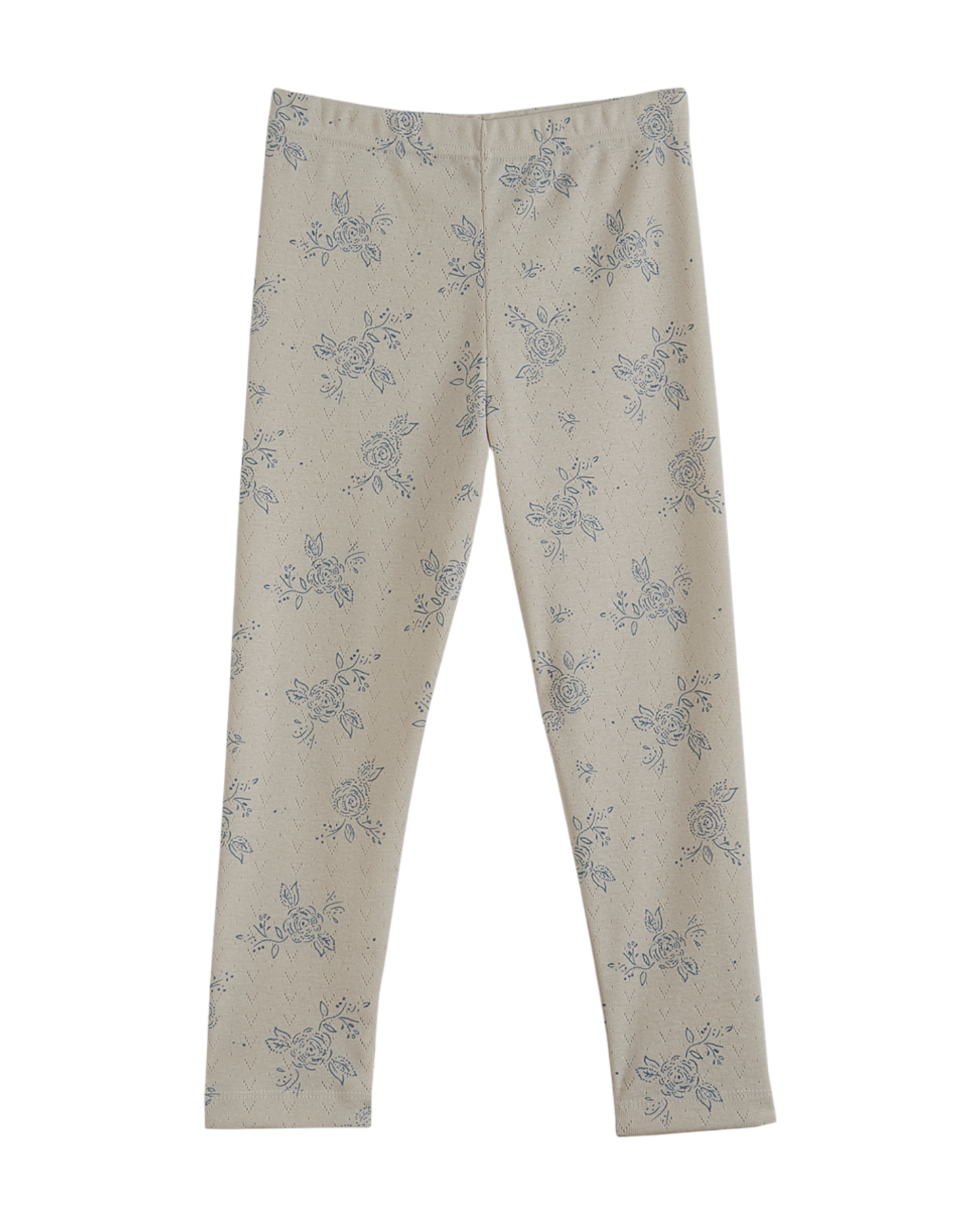 Legging coton bio floral écru