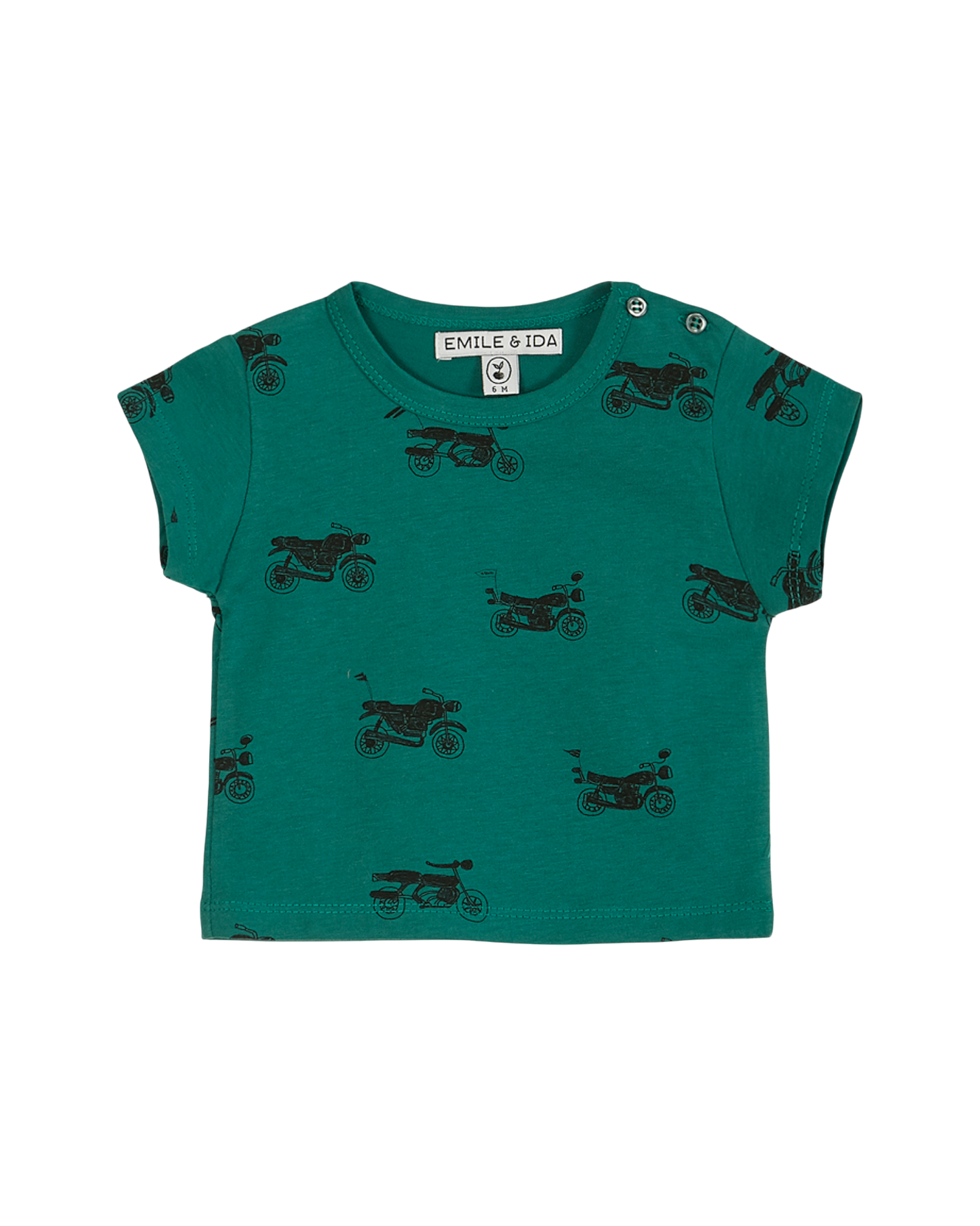 T-shirt coton bio moto vert