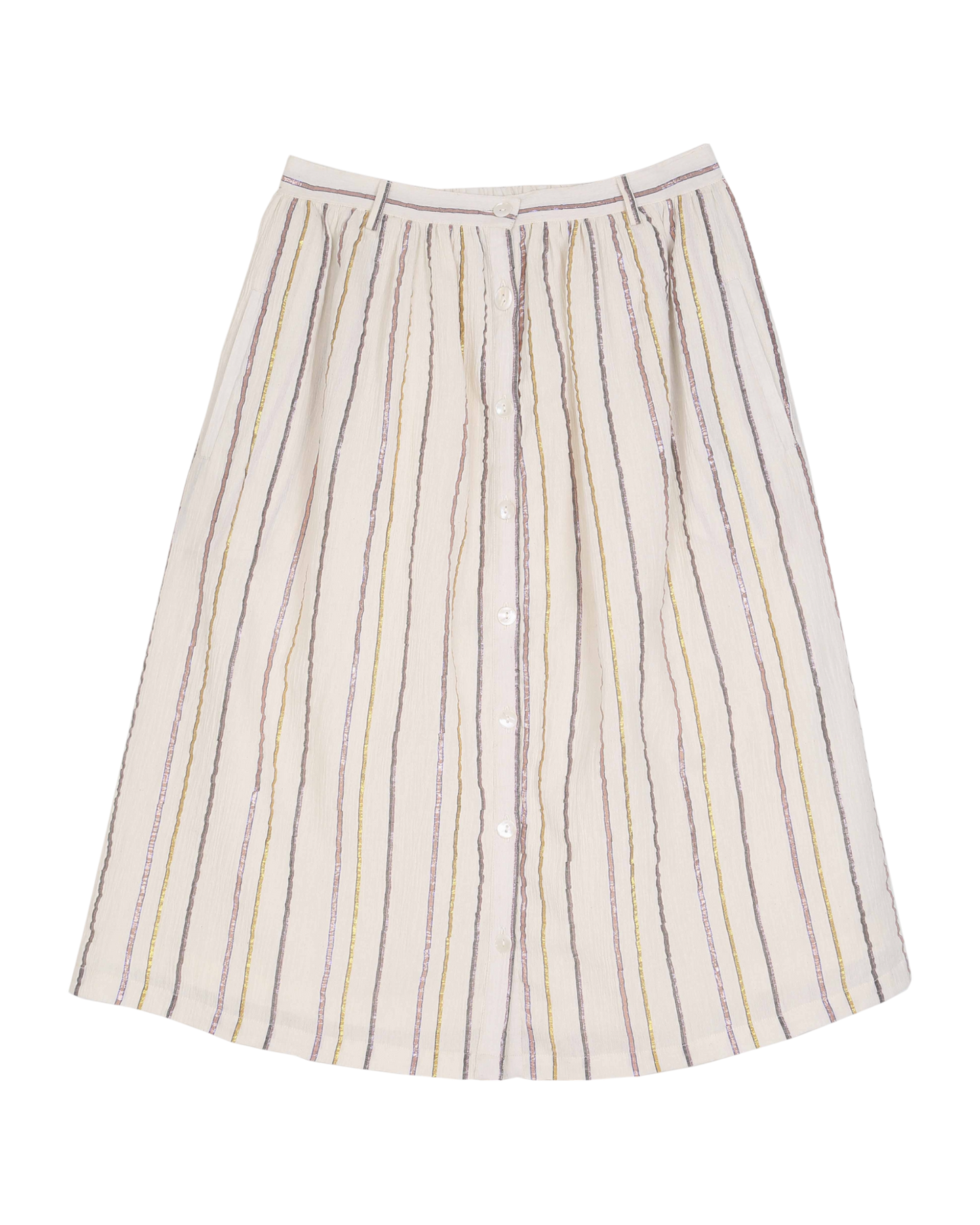 Jupe longue rayures lurex multicolore