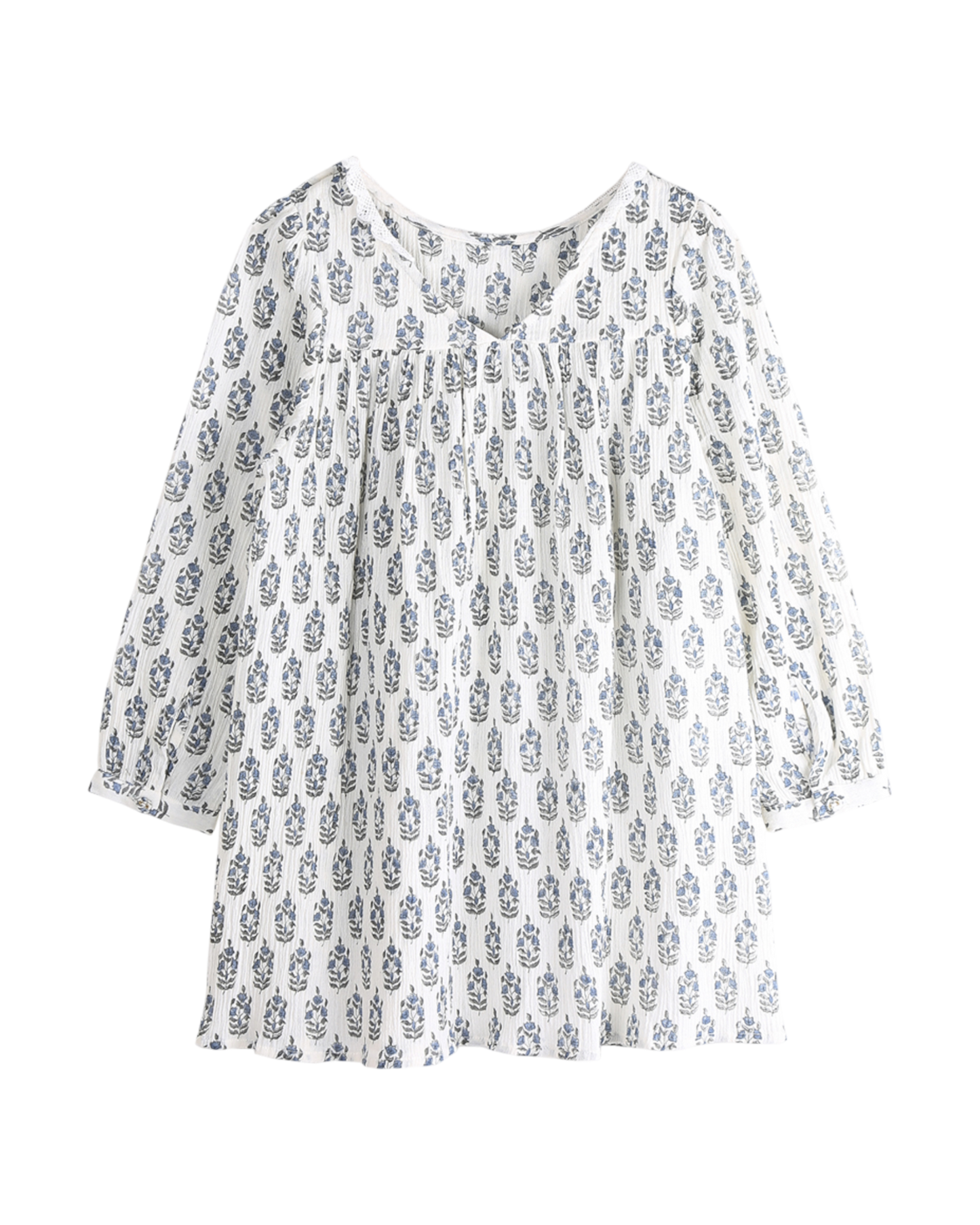 Robe à fleurs écru