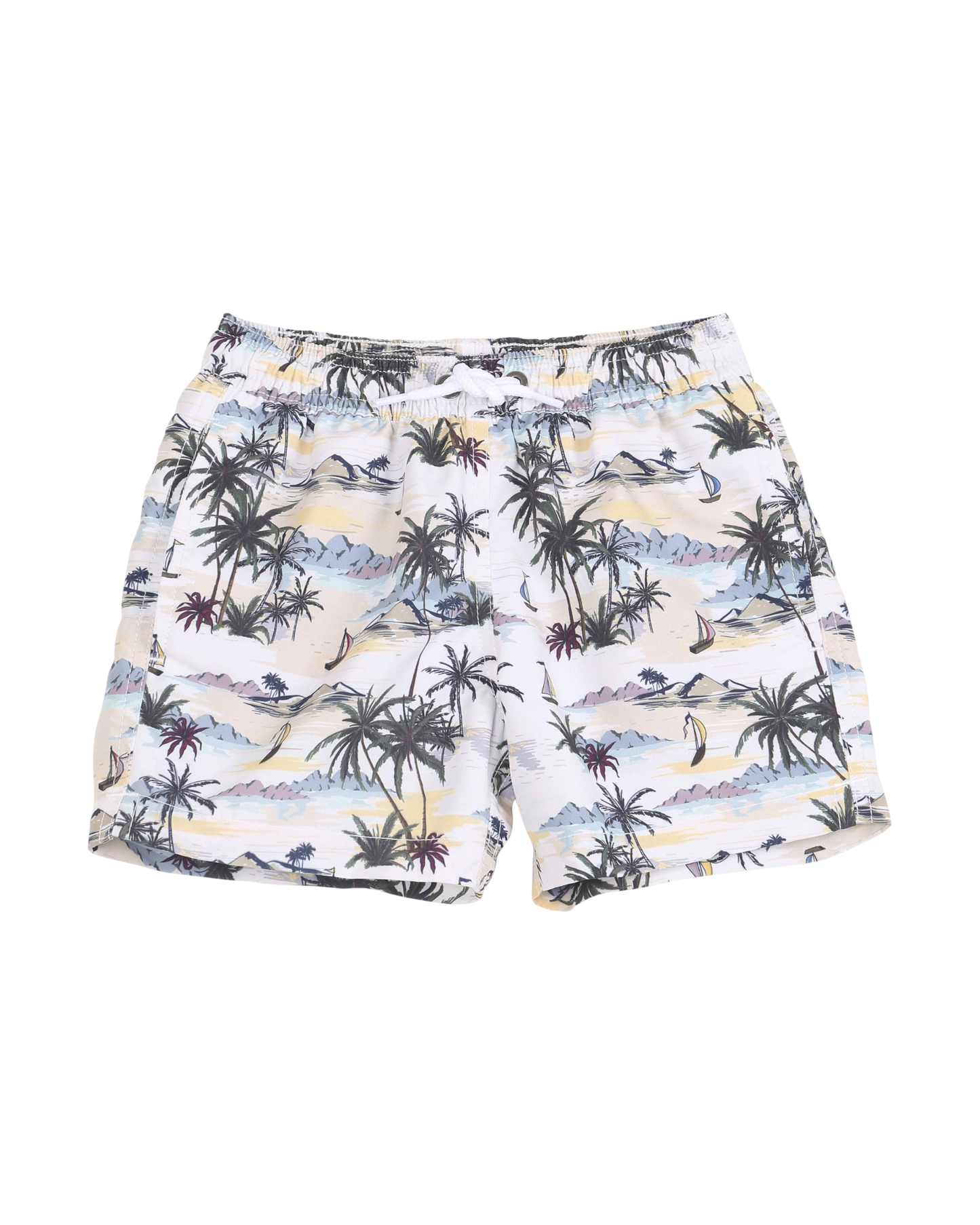 Short de bain palmier écru