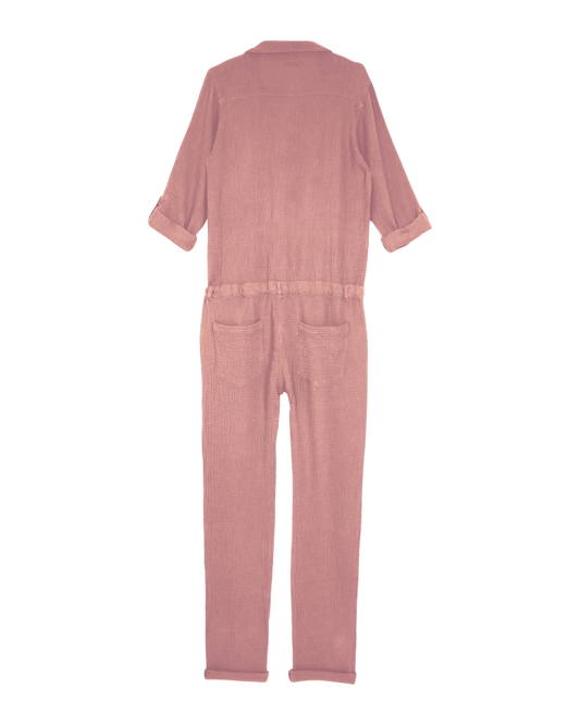 Combinaison femme en gaze de coton terre