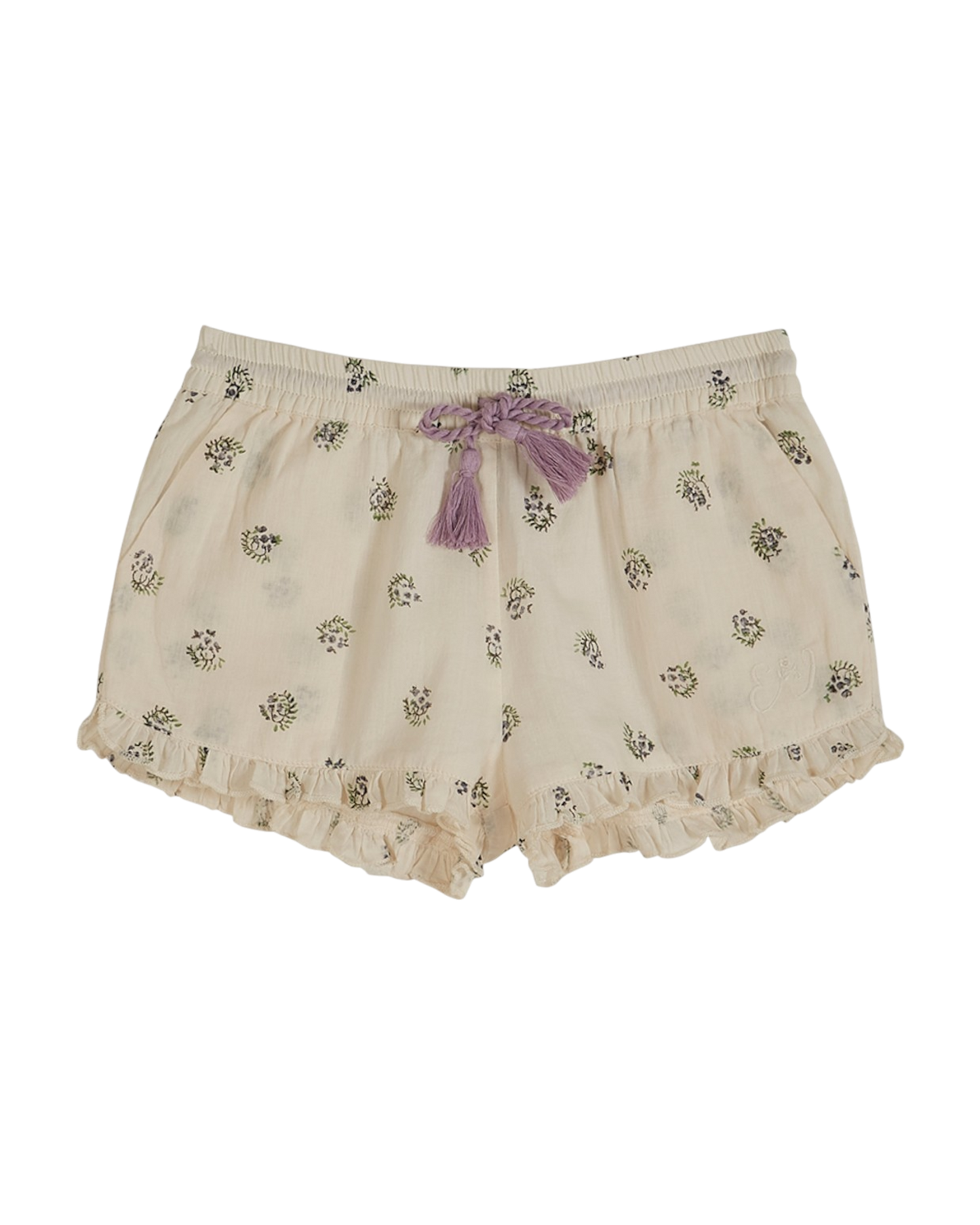Short voile de coton groseille écru