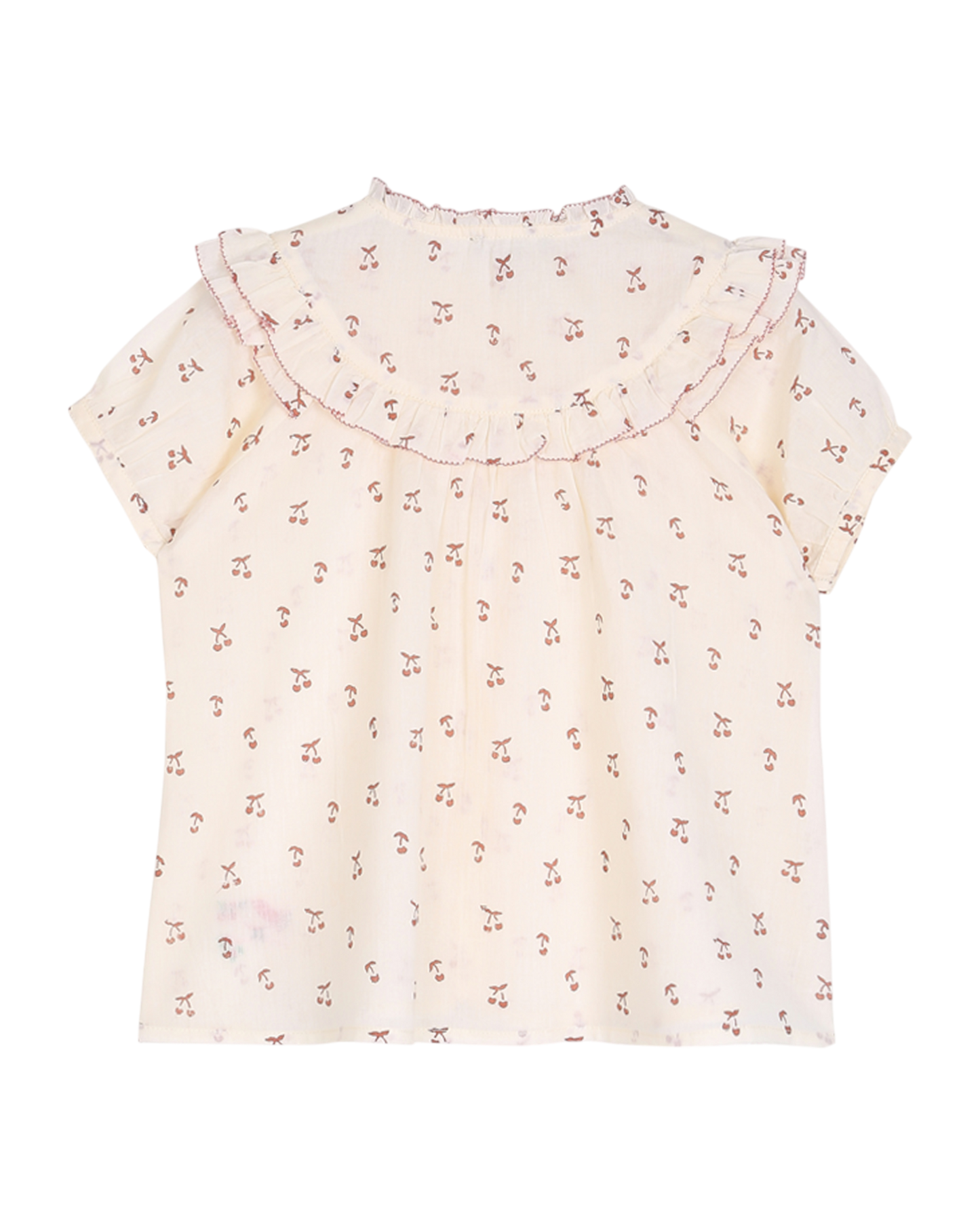 Blouse cerisette écru