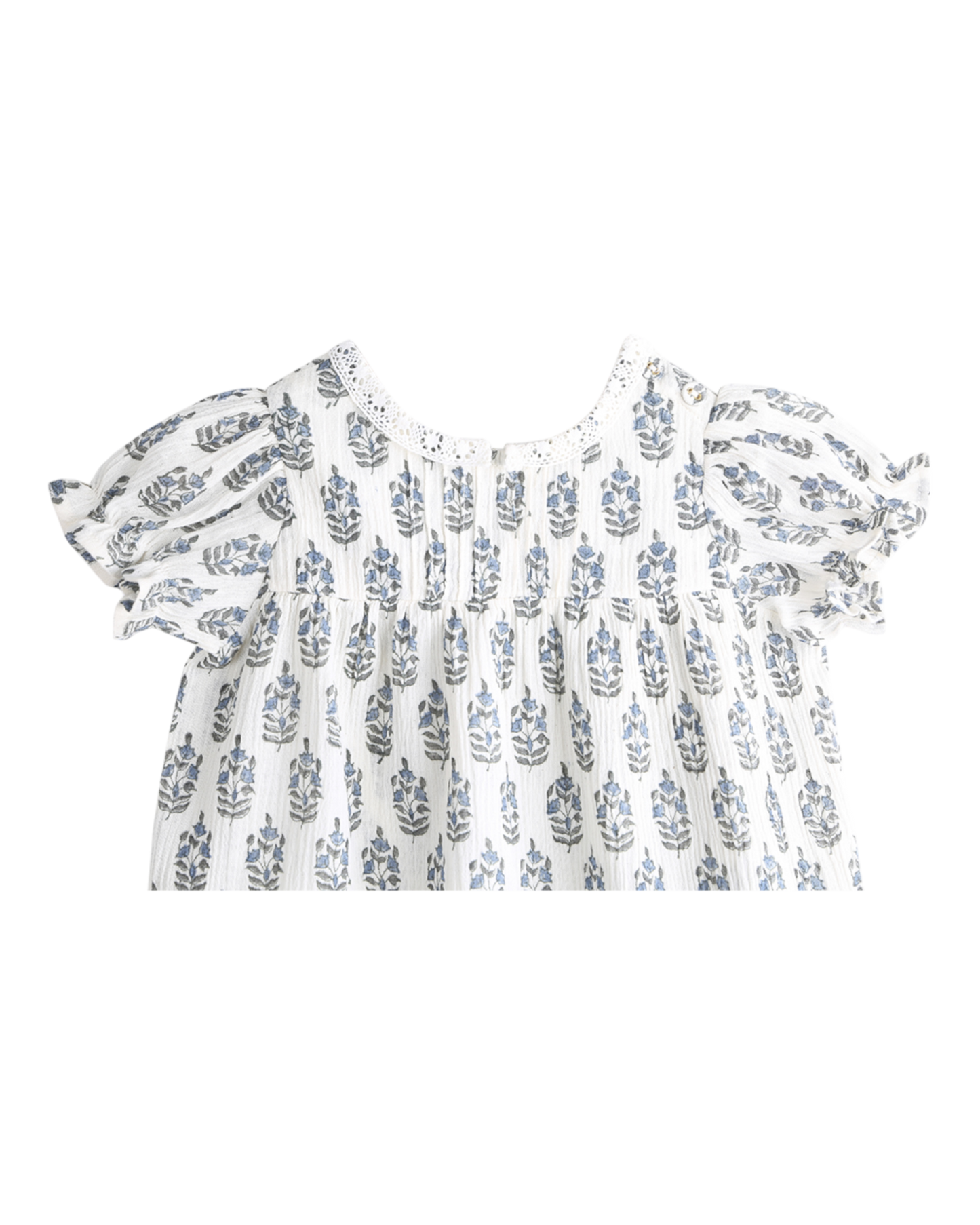 Robe bébé à fleurs écru