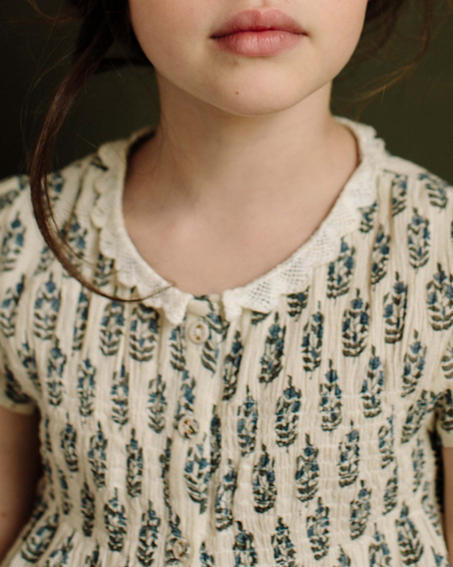 Blouse à fleurs jacinthe écru