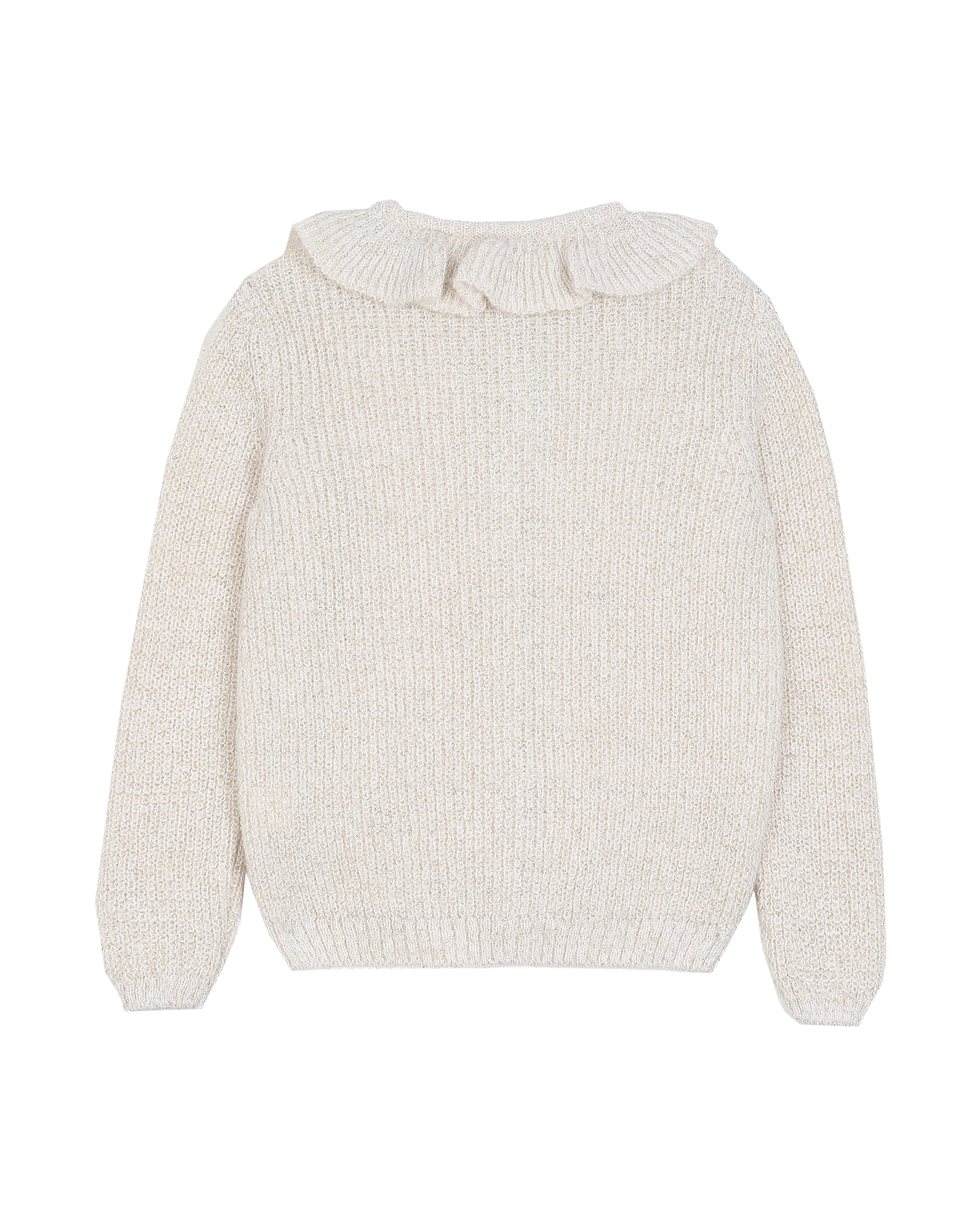 Cardigan collerette bébé écru lurex