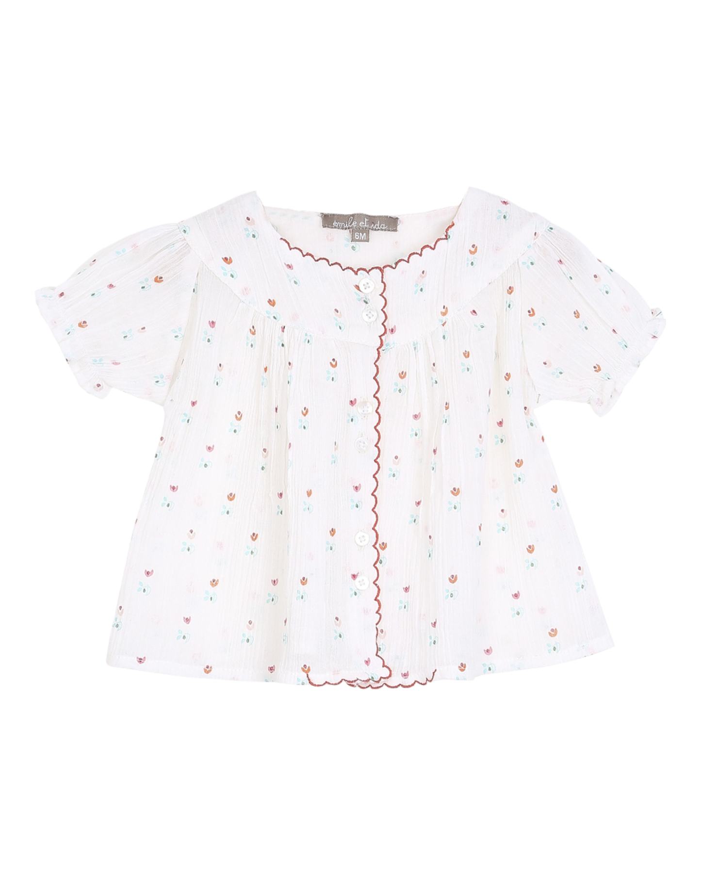 Blouse tulipes écru
