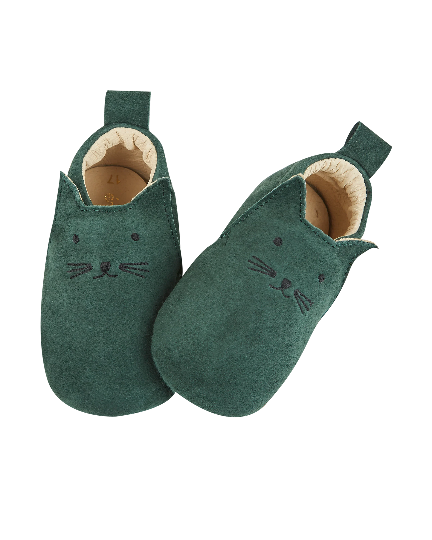 Chaussons chaton en cuir cèdre