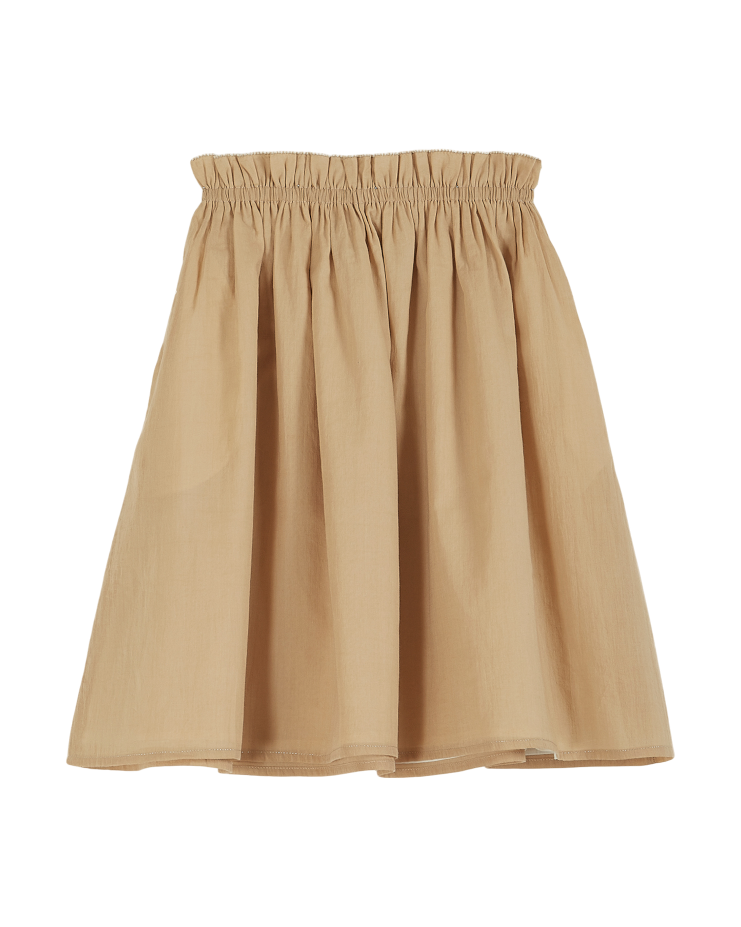 Jupe réversible voile de coton beige et écru