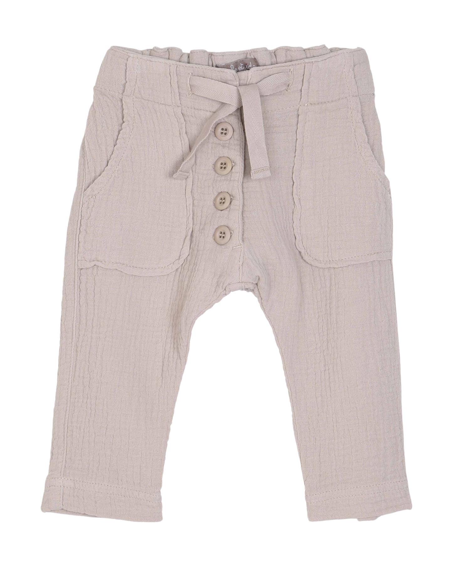 Pantalon en double gaze de coton gris