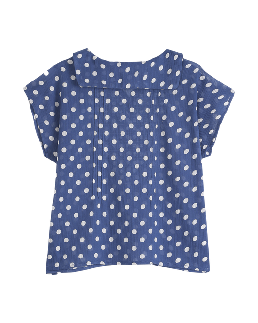 Blouse à pois bleu