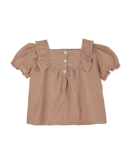 Blouse voile de coton rose