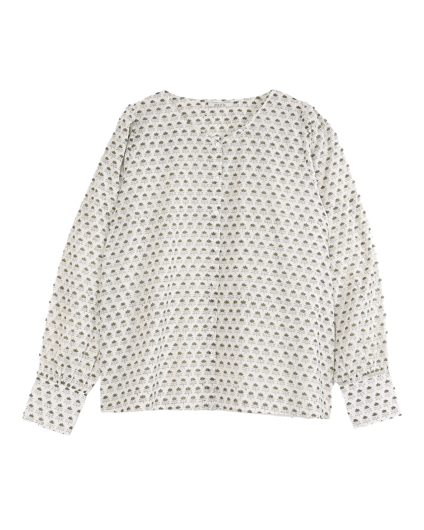 Blouse marguerite block print écru