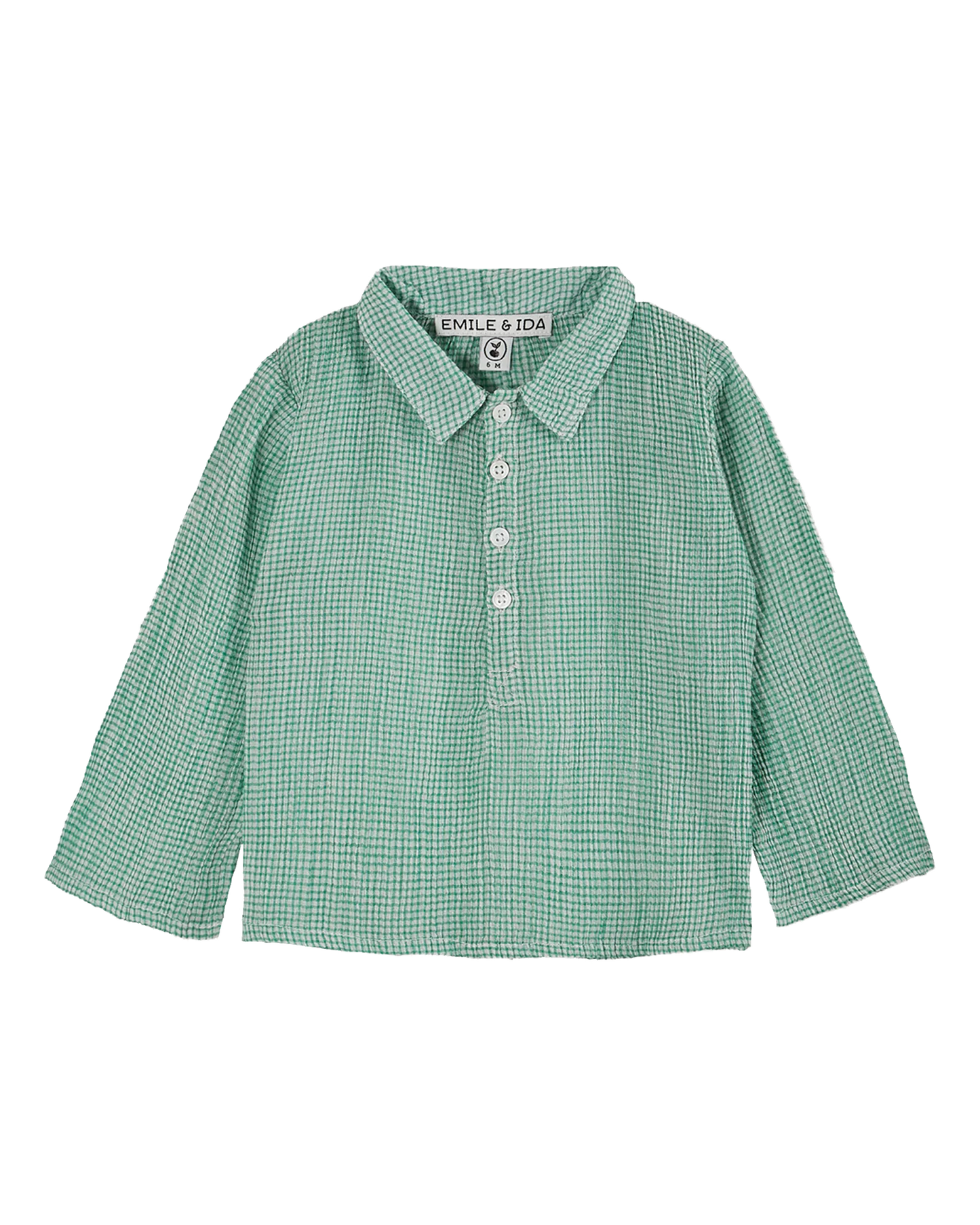 Kurta coton créponné vichy vert