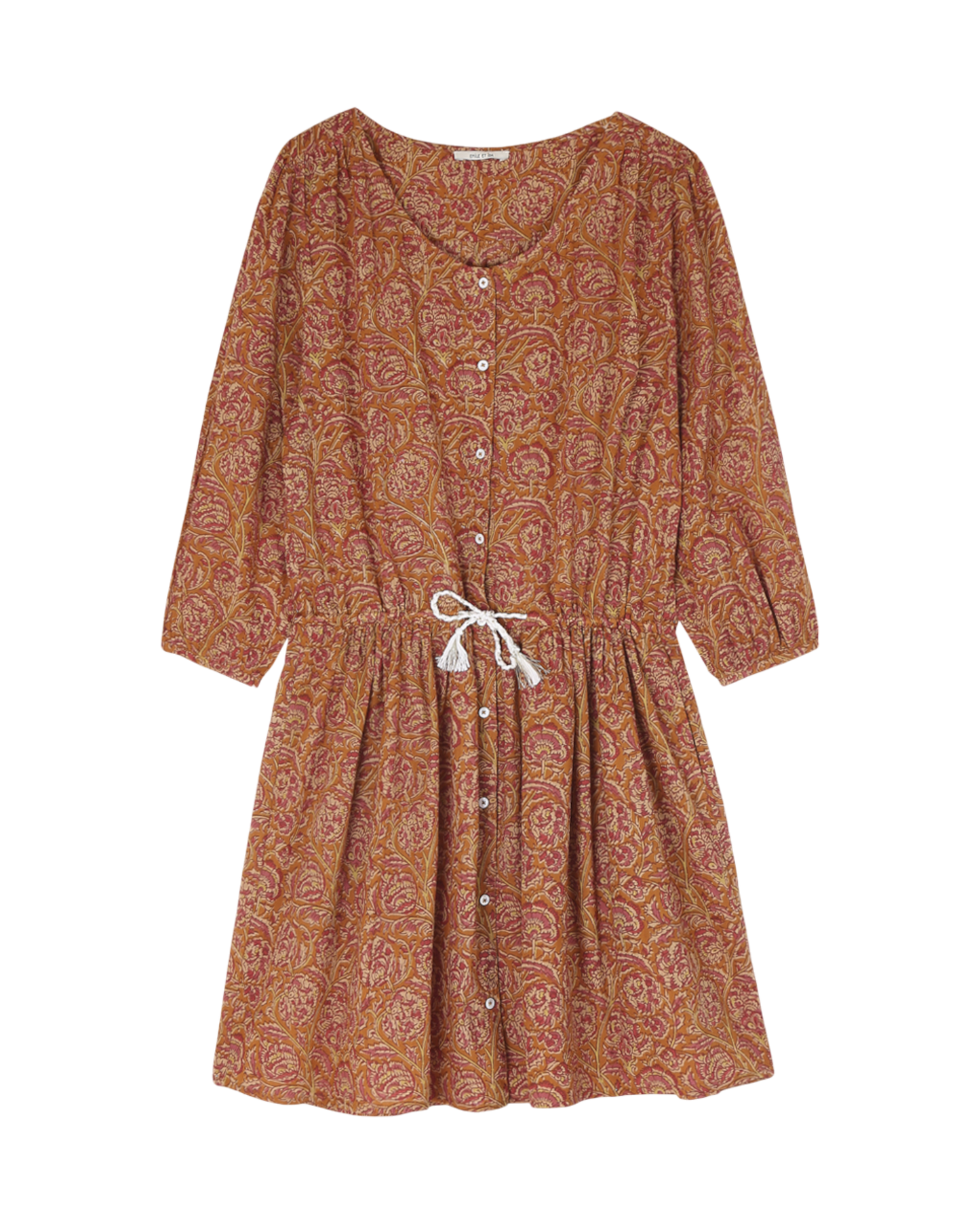 Robe chemisier imprimée camelia
