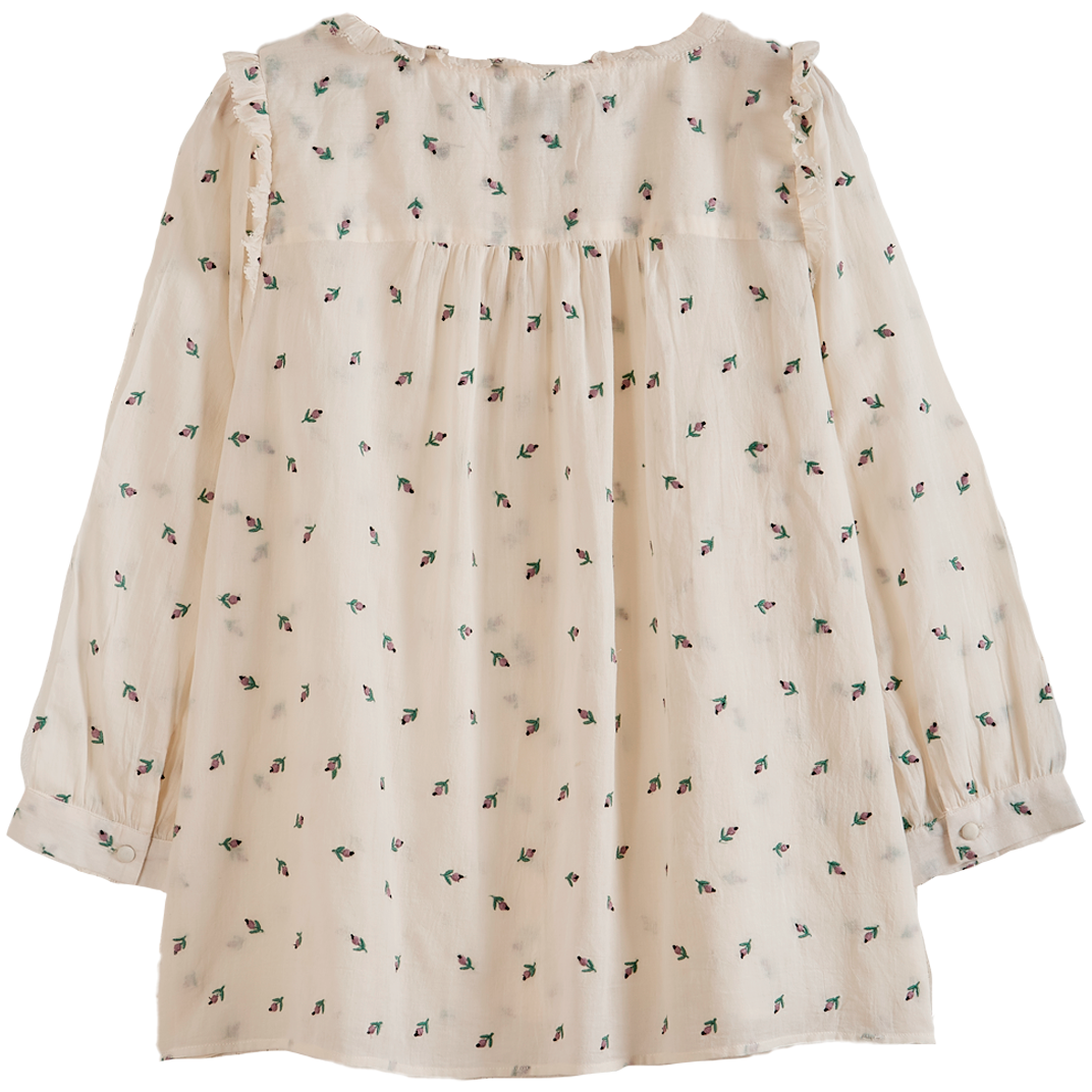 Blouse voile de coton écru