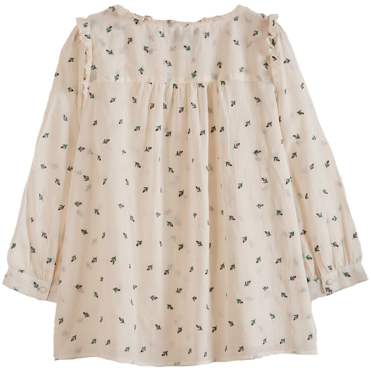 Blouse voile de coton écru