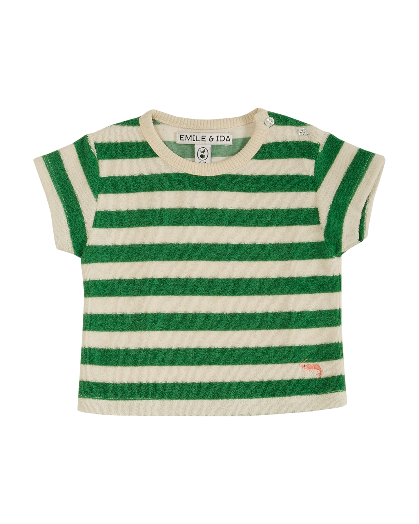 T-shirt éponge rayé vert