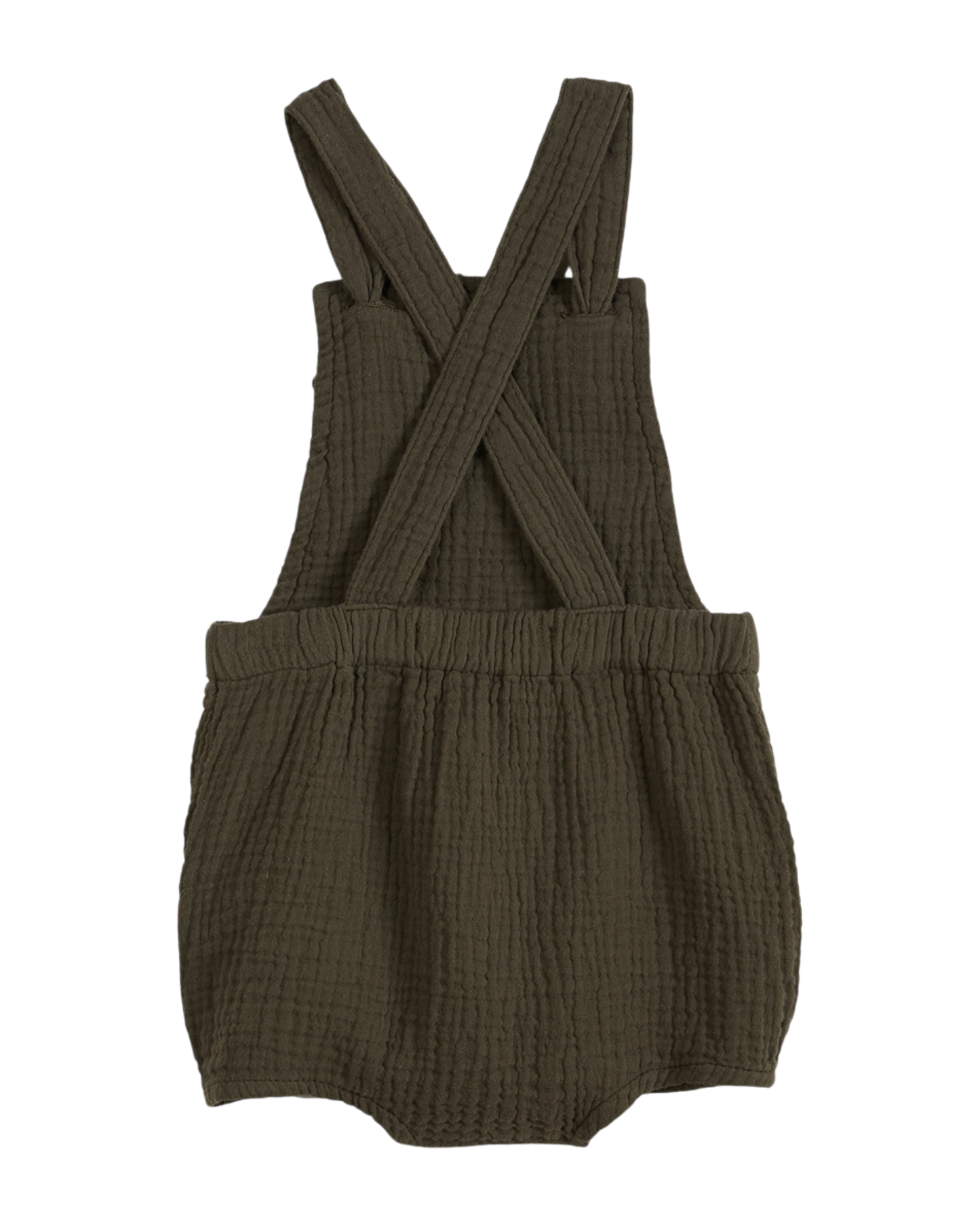 Salopette double gaze de coton kaki