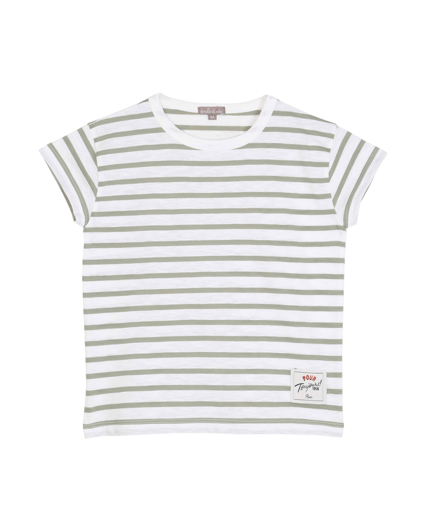 T-shirt rayé sauge