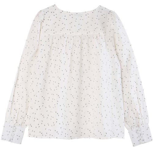 Blouse écru fleurettes