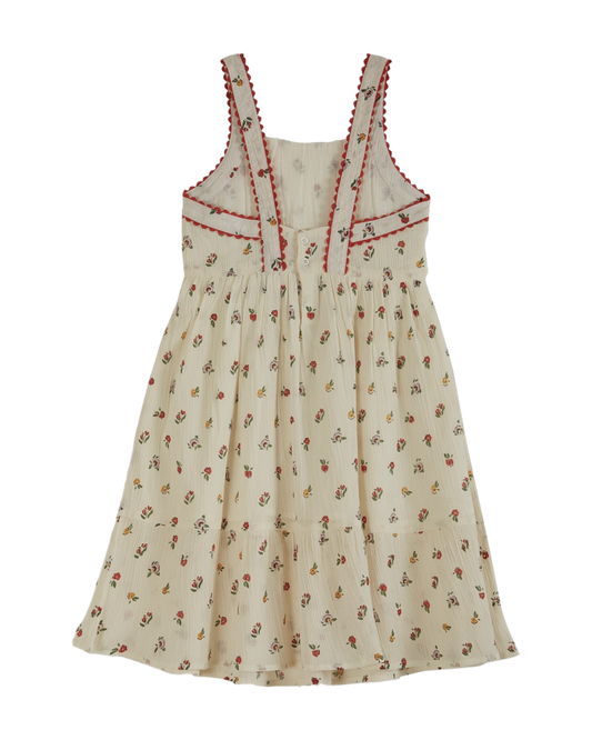 Robe chasuble crépon de coton poppy écru