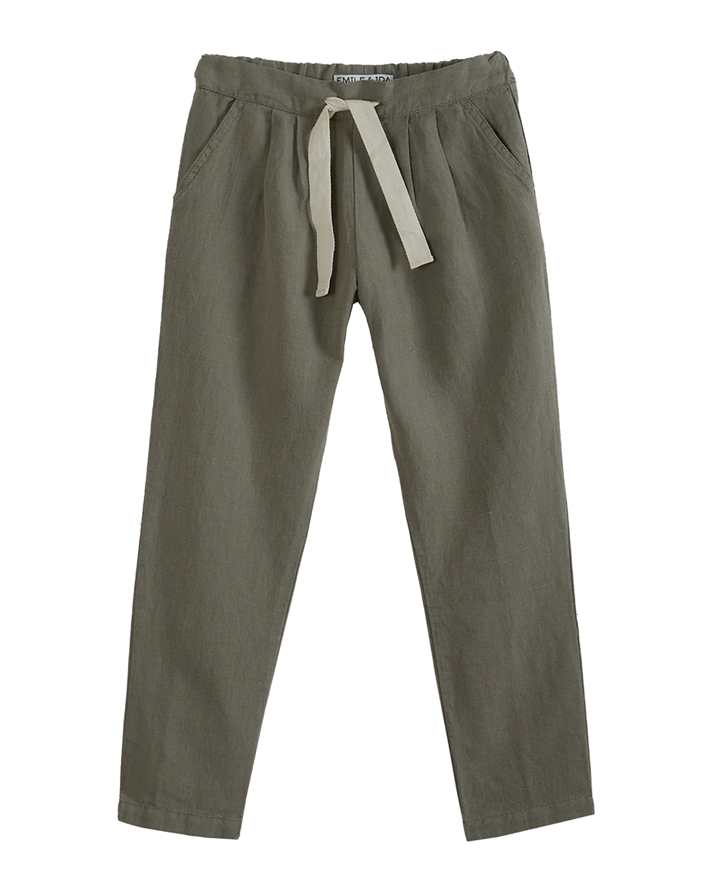 Pantalon lin et coton vert