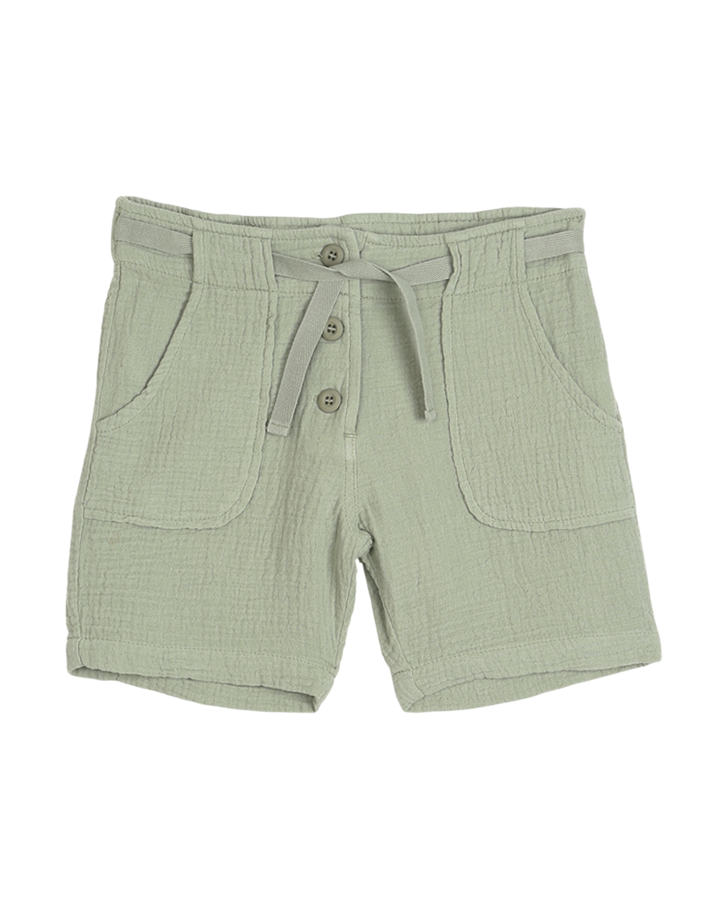 Bermuda gaze de coton kaki