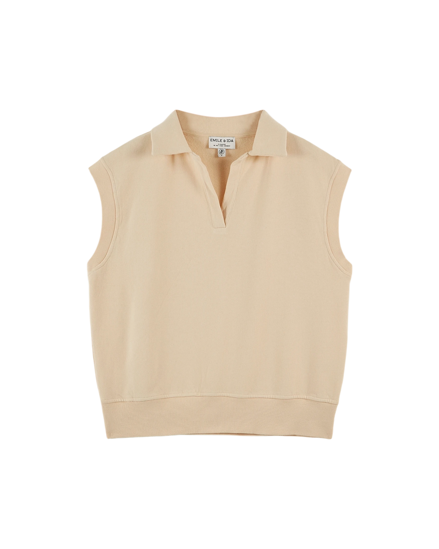 Sweat sans manches coton bio brioche
