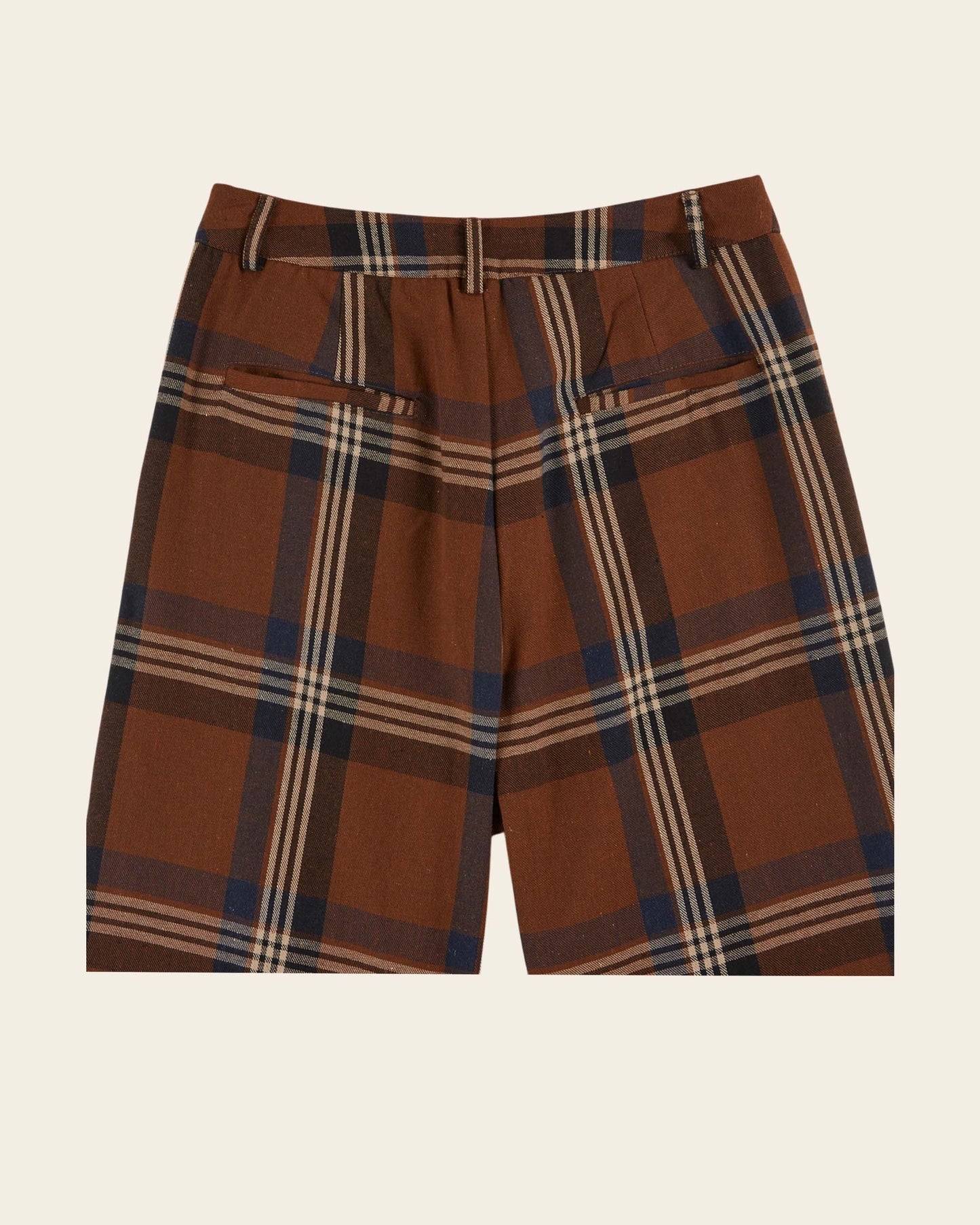 Pantalon - Large à carreaux marron