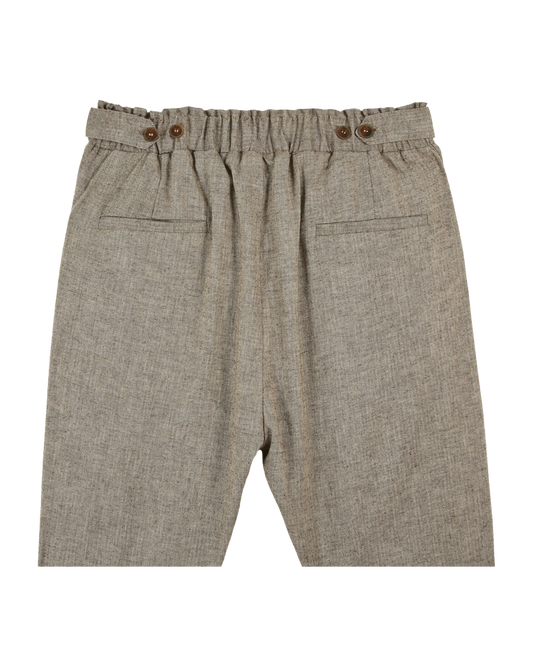 Pantalon carotte chiné beige